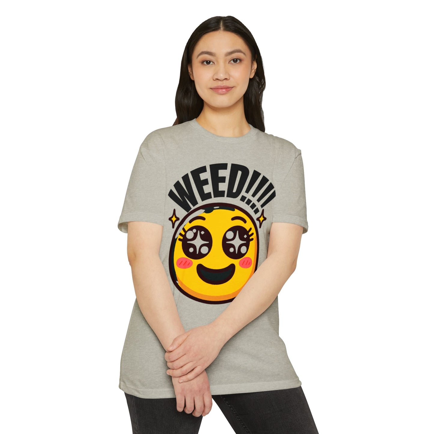 Fun Weed Smiley Face T-Shirt for Cannabis Lovers