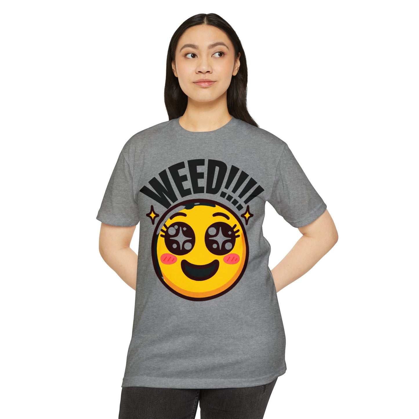 Fun Weed Smiley Face T-Shirt for Cannabis Lovers
