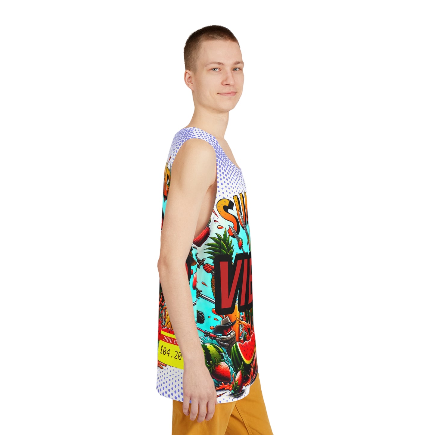 Men's Summer Vibes Tank Top - Colorful Tropical Graphic Tee