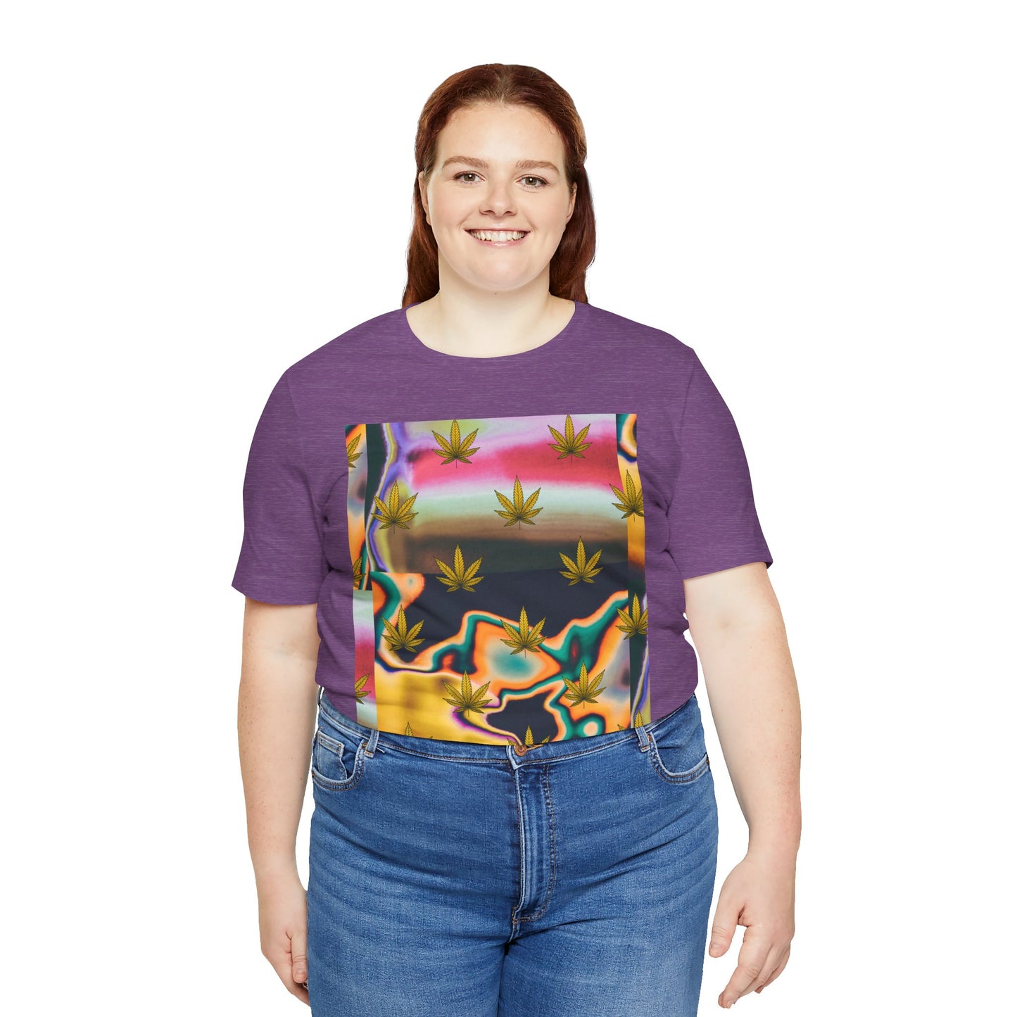 Vibrant Leaf Graphic Tee - Unisex Jersey Short Sleeve T-Shirt