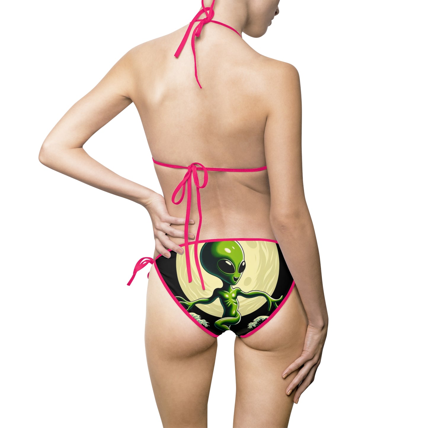 Alien Print Women's Bikini Swimsuit - Summer Beachwear for Fun Adventures