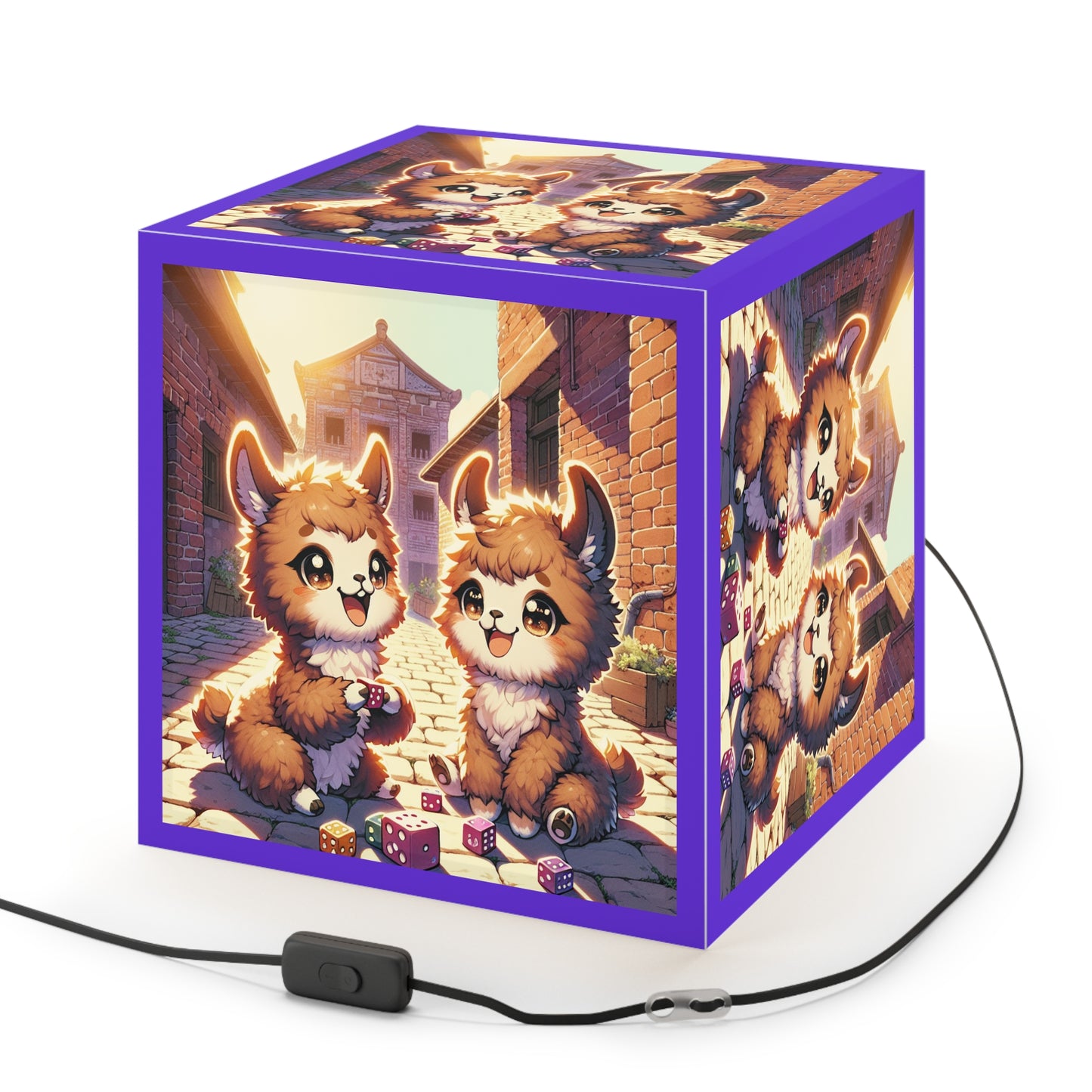 LED Dicey Llamas Light Cube Lamp