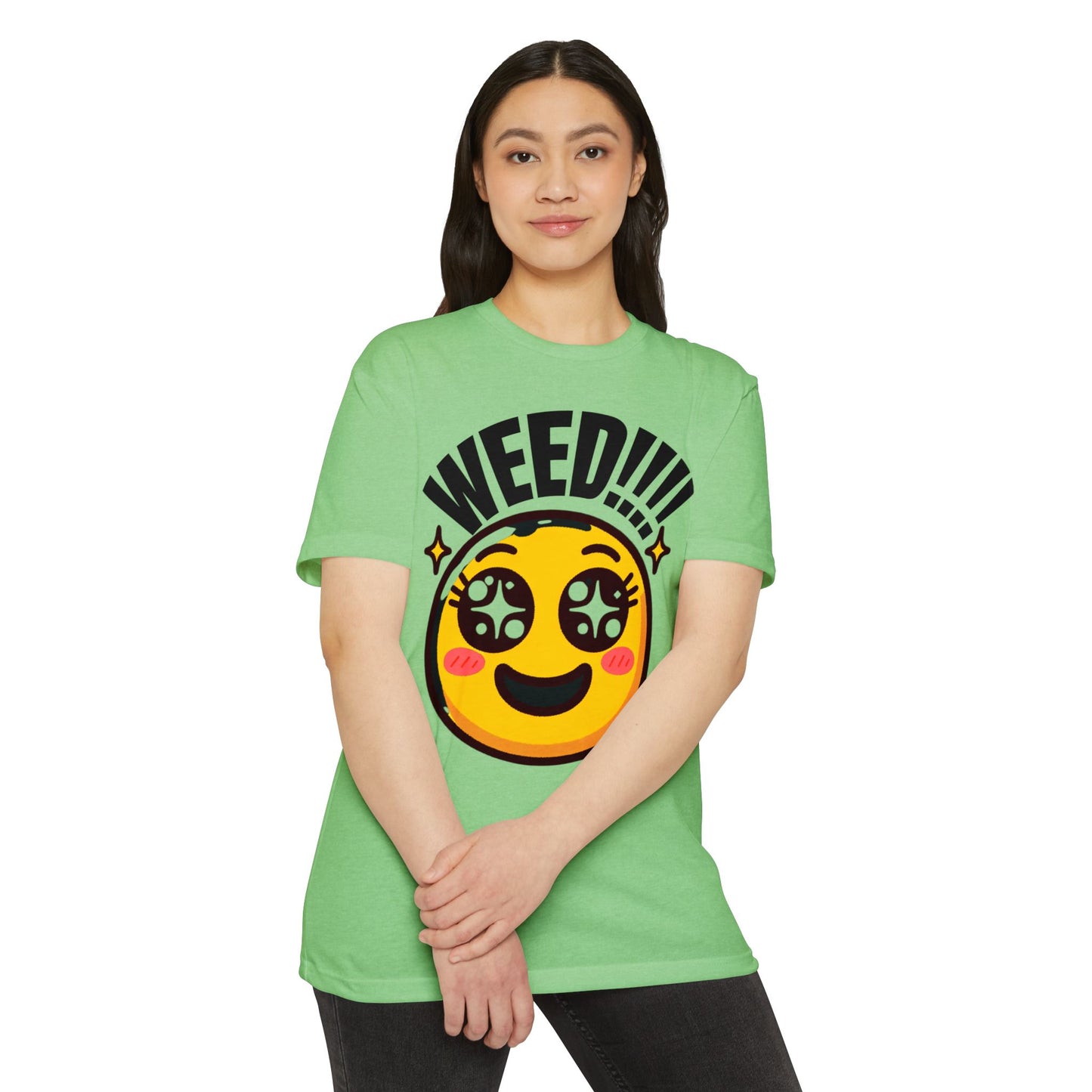 Fun Weed Smiley Face T-Shirt for Cannabis Lovers