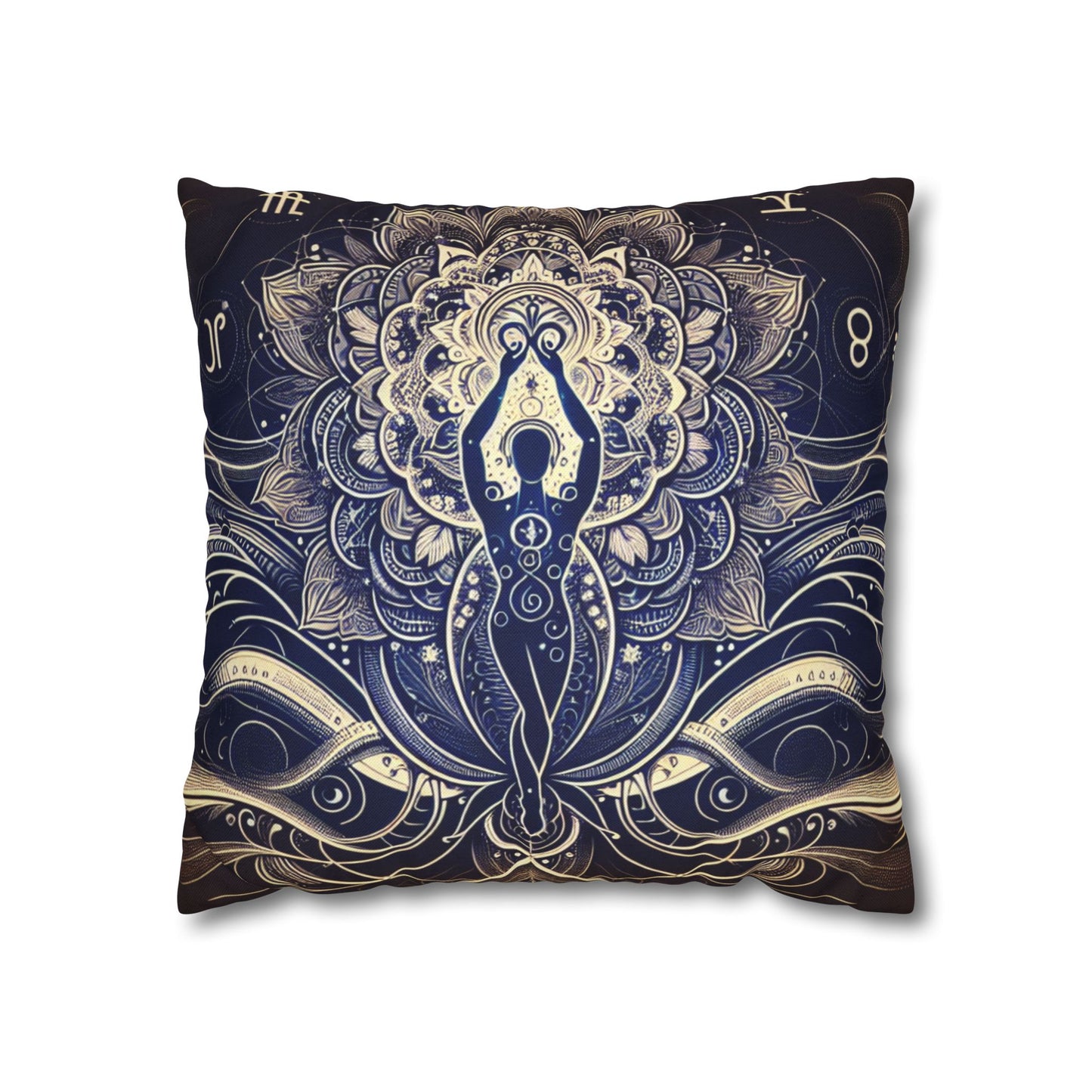 Mandala Yoga Inspired Square Pillowcase | Bohemian Home Decor