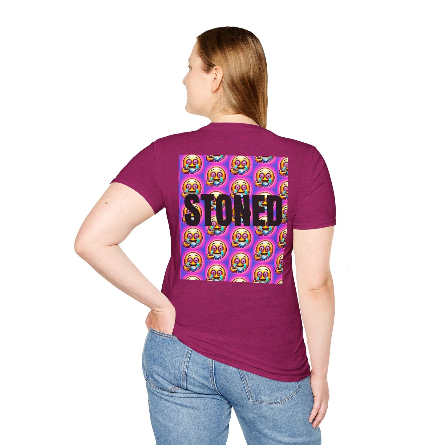 Stay Stoned Unisex Softstyle T-Shirt - Retro Vibe Graphic Tee for Fun Gatherings