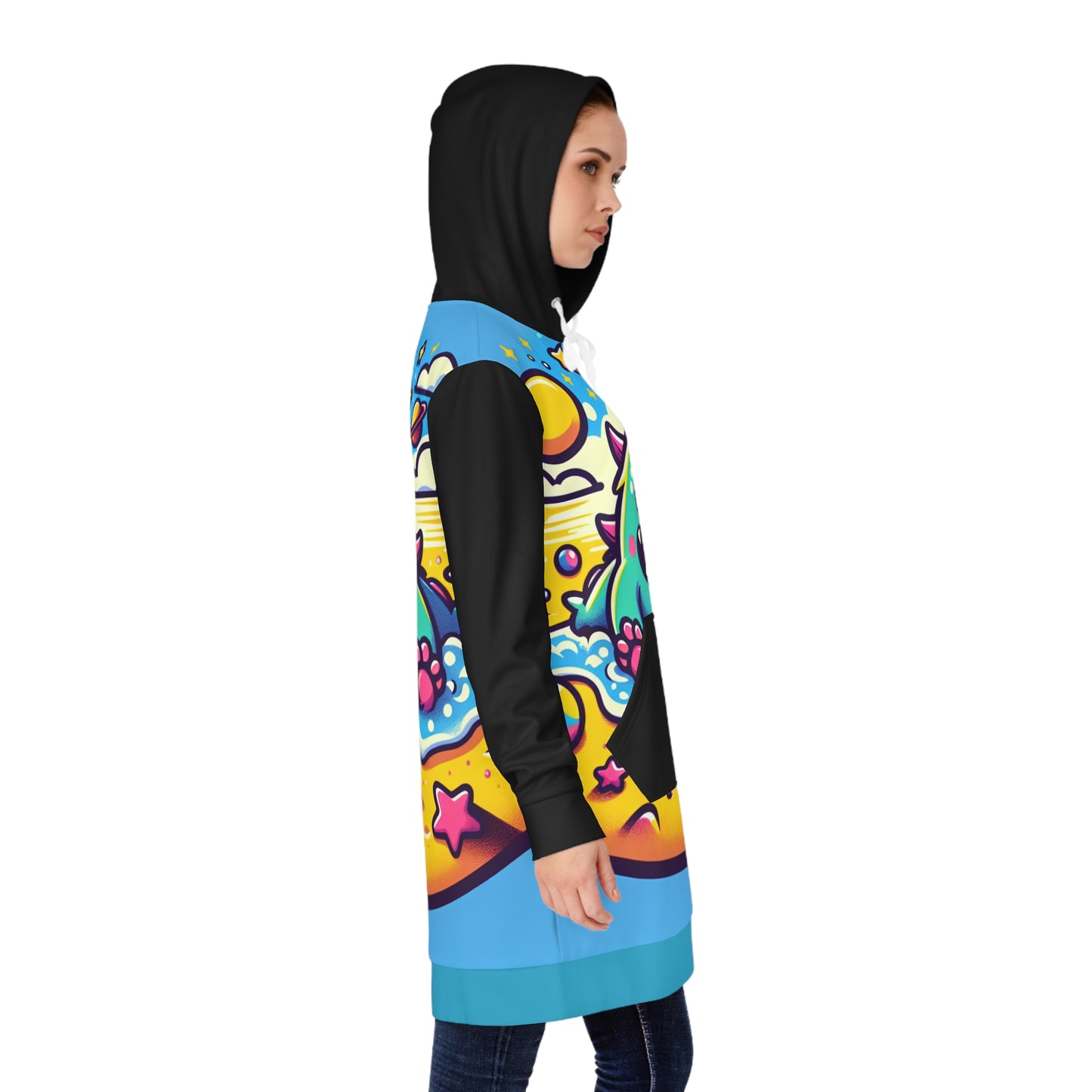 Cute Monster Beach Hoodie Dress - Fun and Colorful Summer Wear