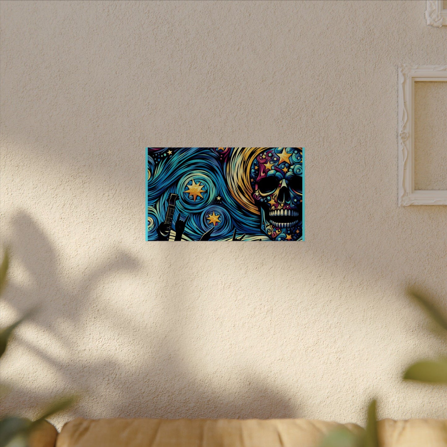 Midnight Rock N Roll Textured Watercolor Matte Posters