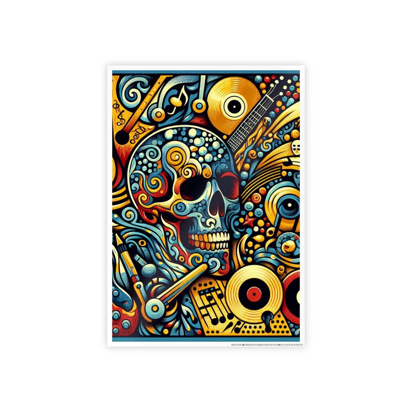 Skull Rock N Roll Gloss Posters