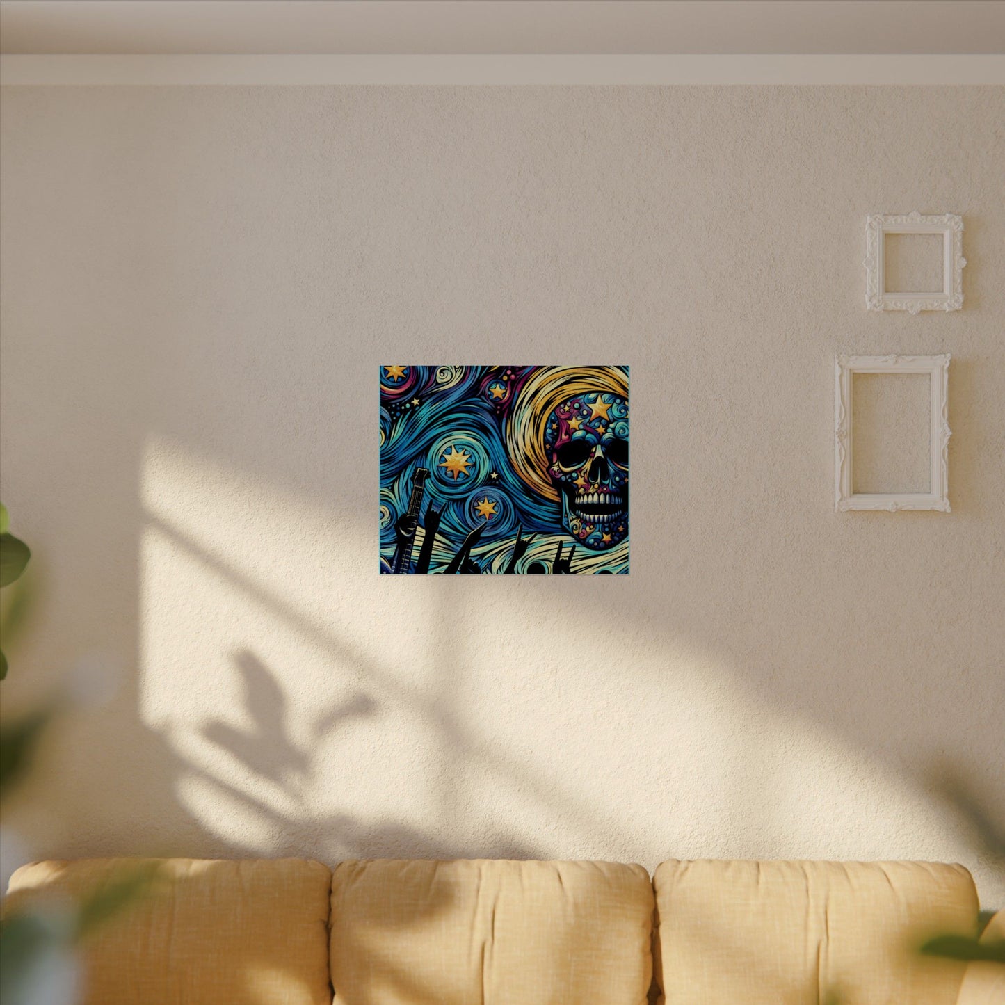 Midnight Rock N Roll Textured Watercolor Matte Posters