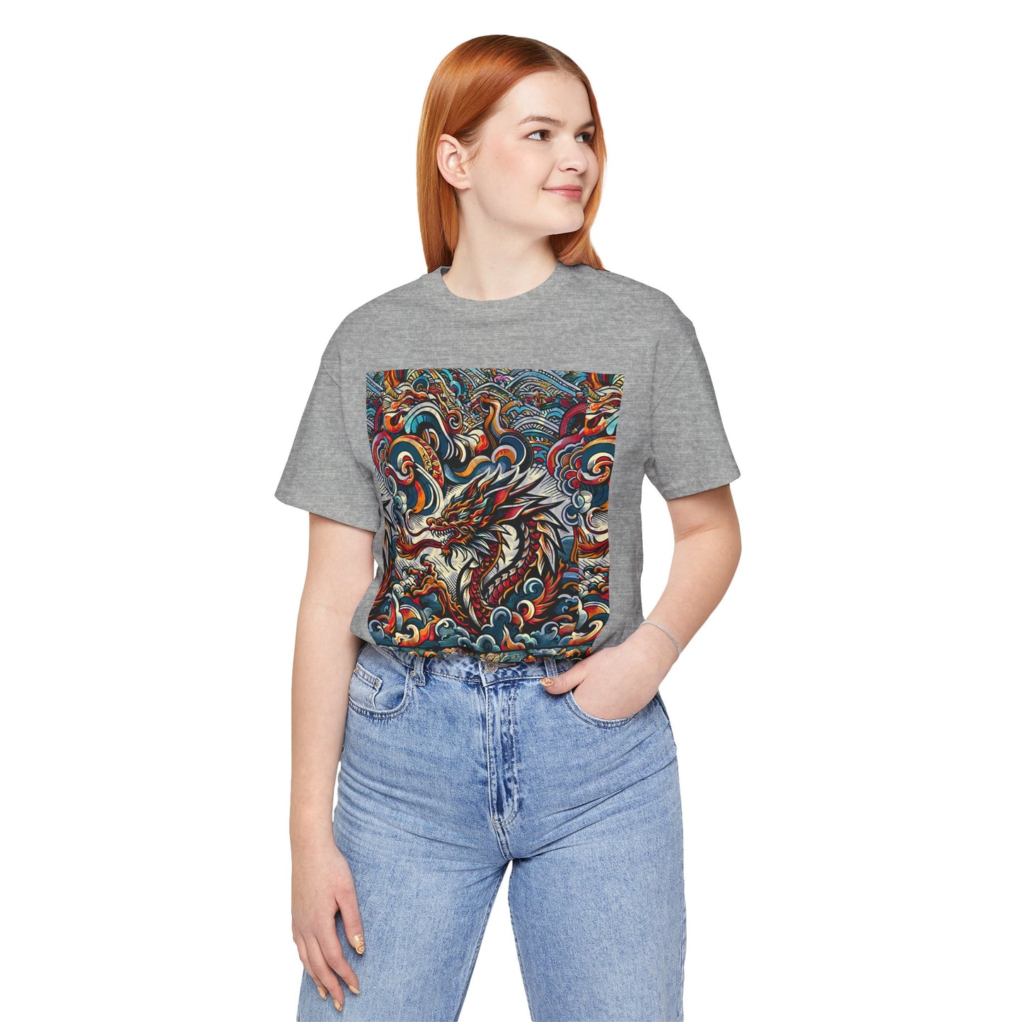 Vibrant Dragon Graphic Tee - Unisex Jersey Short Sleeve Shirt