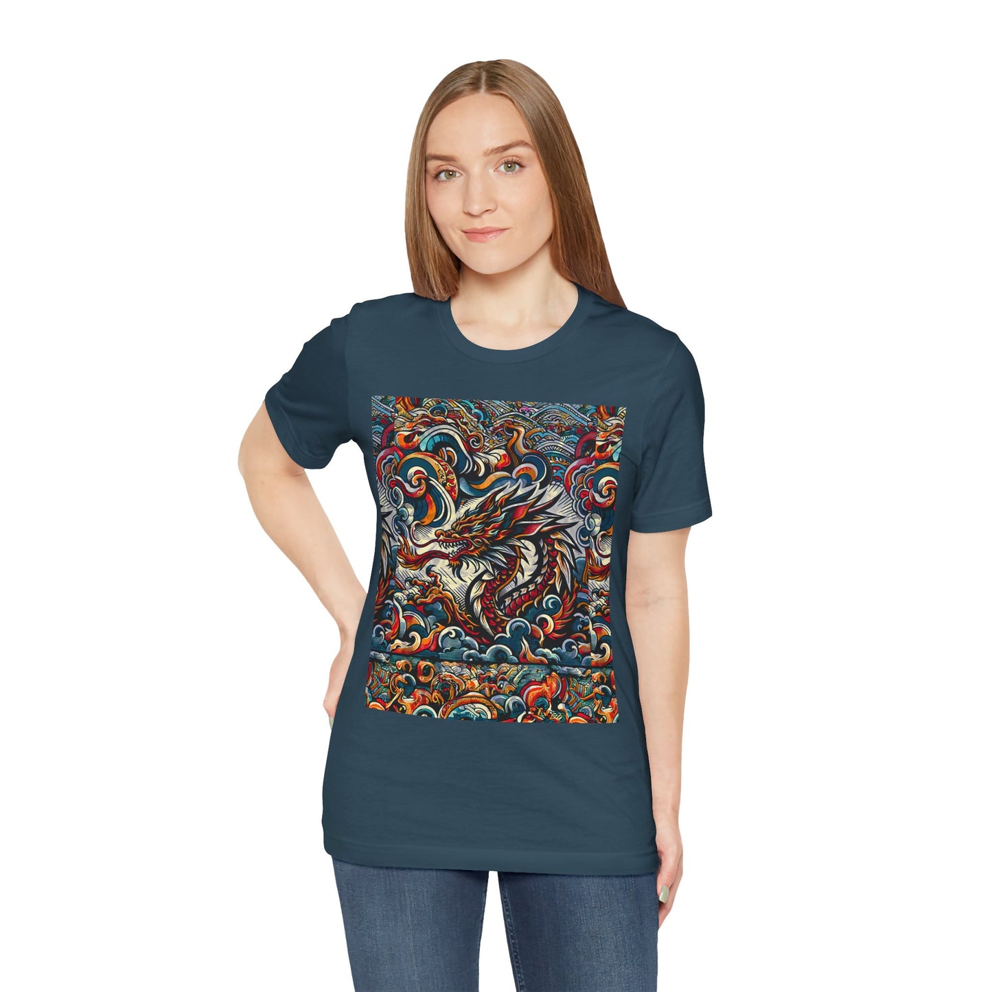 Vibrant Dragon Graphic Tee - Unisex Jersey Short Sleeve Shirt