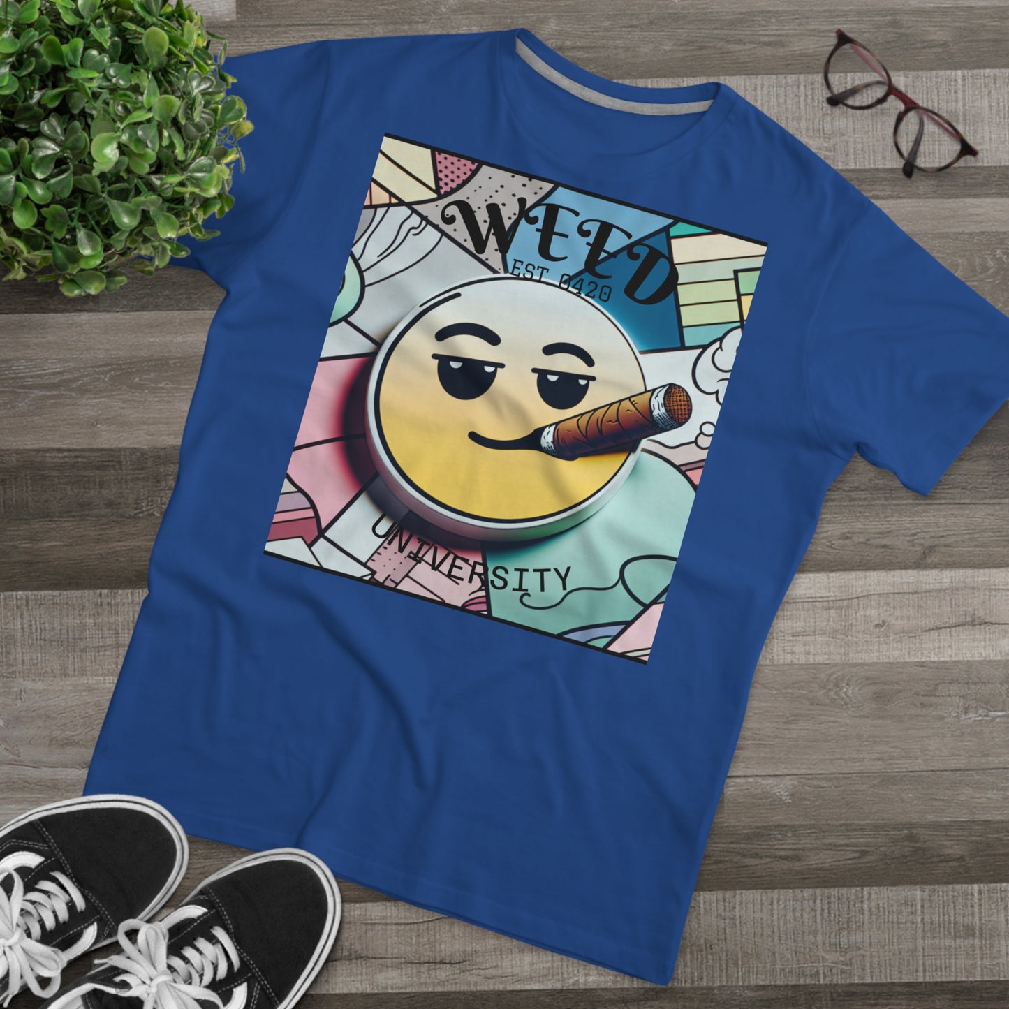 Cozy Weed University Tee - Modern Fit Cannabis T-Shirt for Fun Lovers