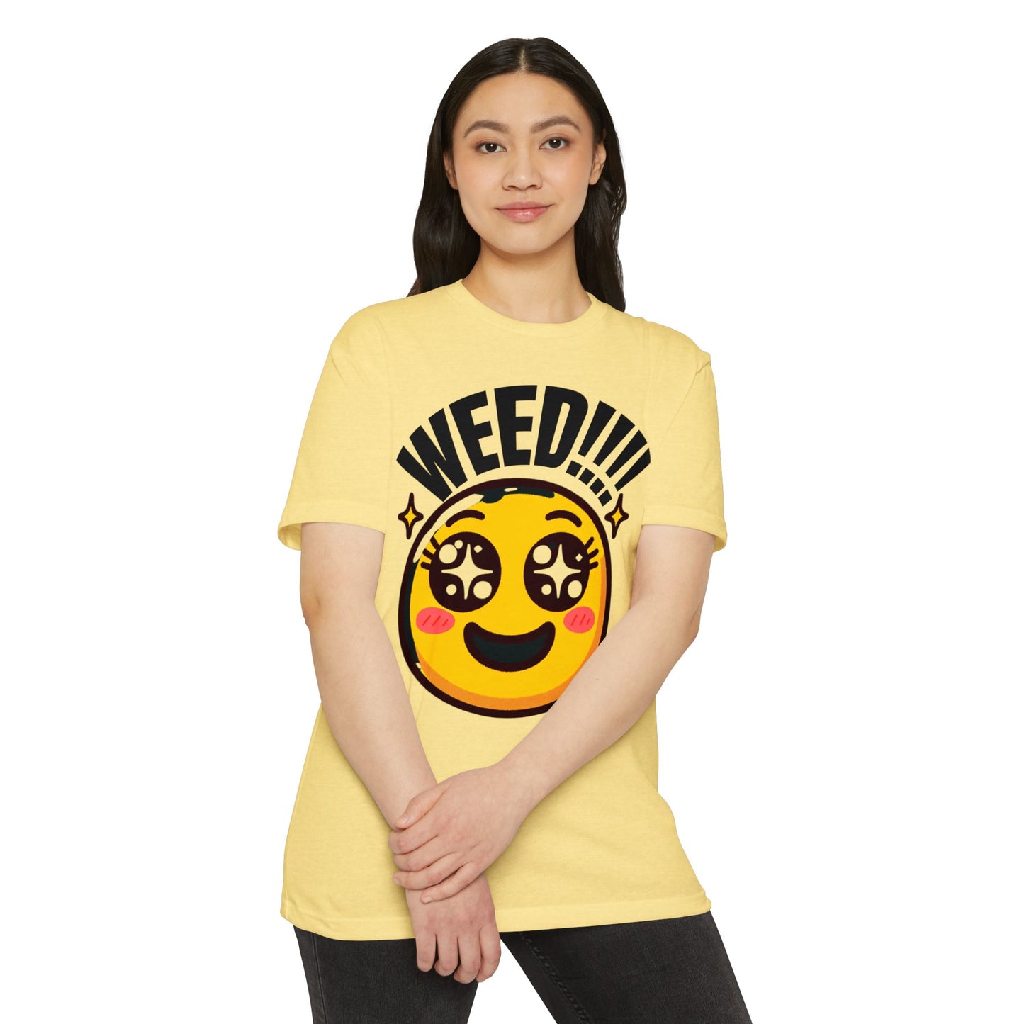 Fun Weed Smiley Face T-Shirt for Cannabis Lovers