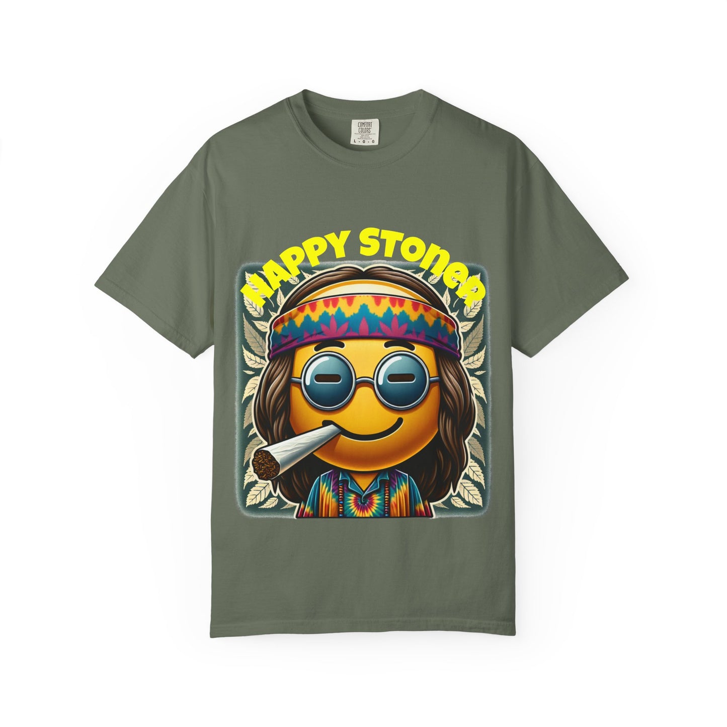 Happy Stoner Unisex Garment-Dyed T-Shirt | Chill Vibe Tee for Budding Enthusiasts