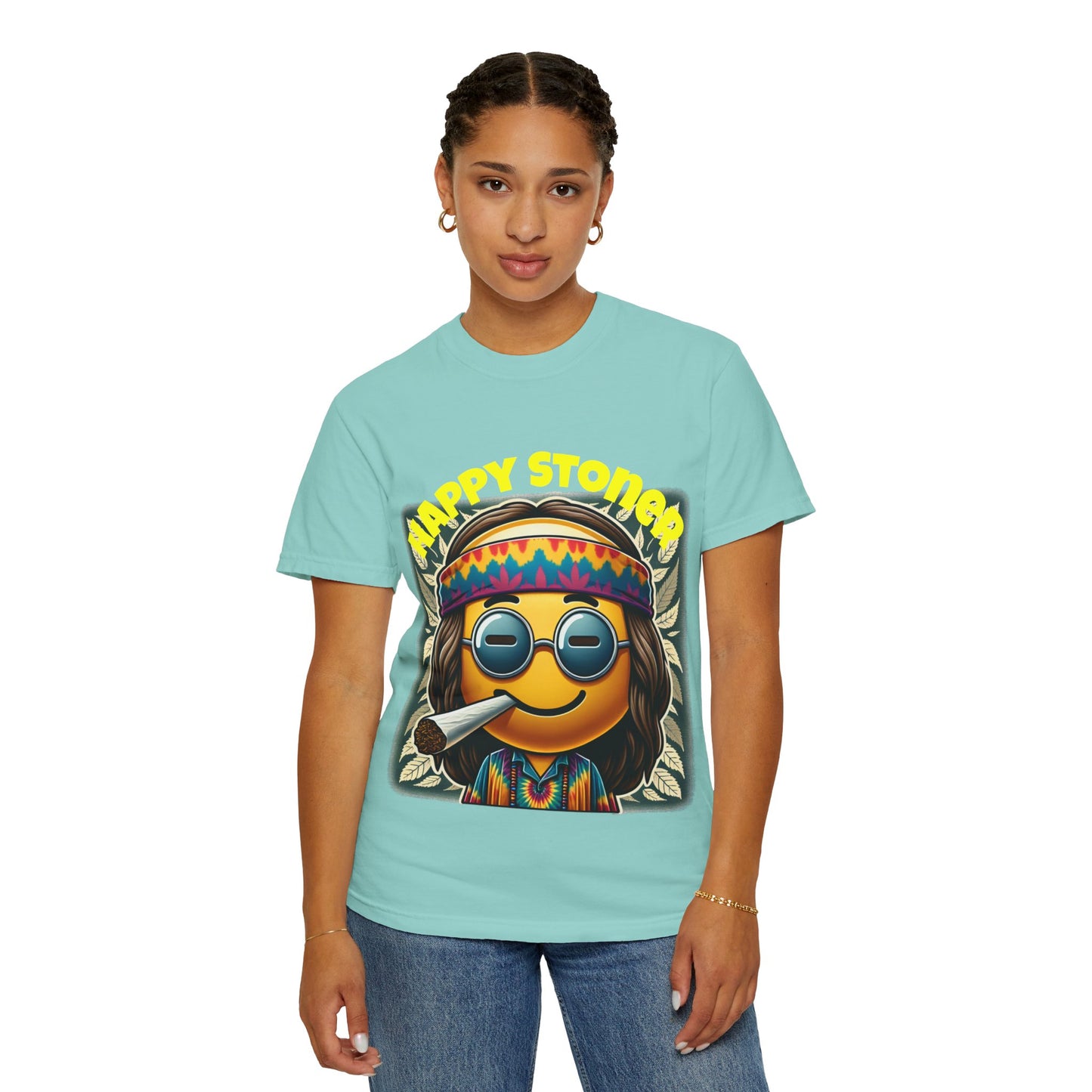 Happy Stoner Unisex Garment-Dyed T-Shirt | Chill Vibe Tee for Budding Enthusiasts