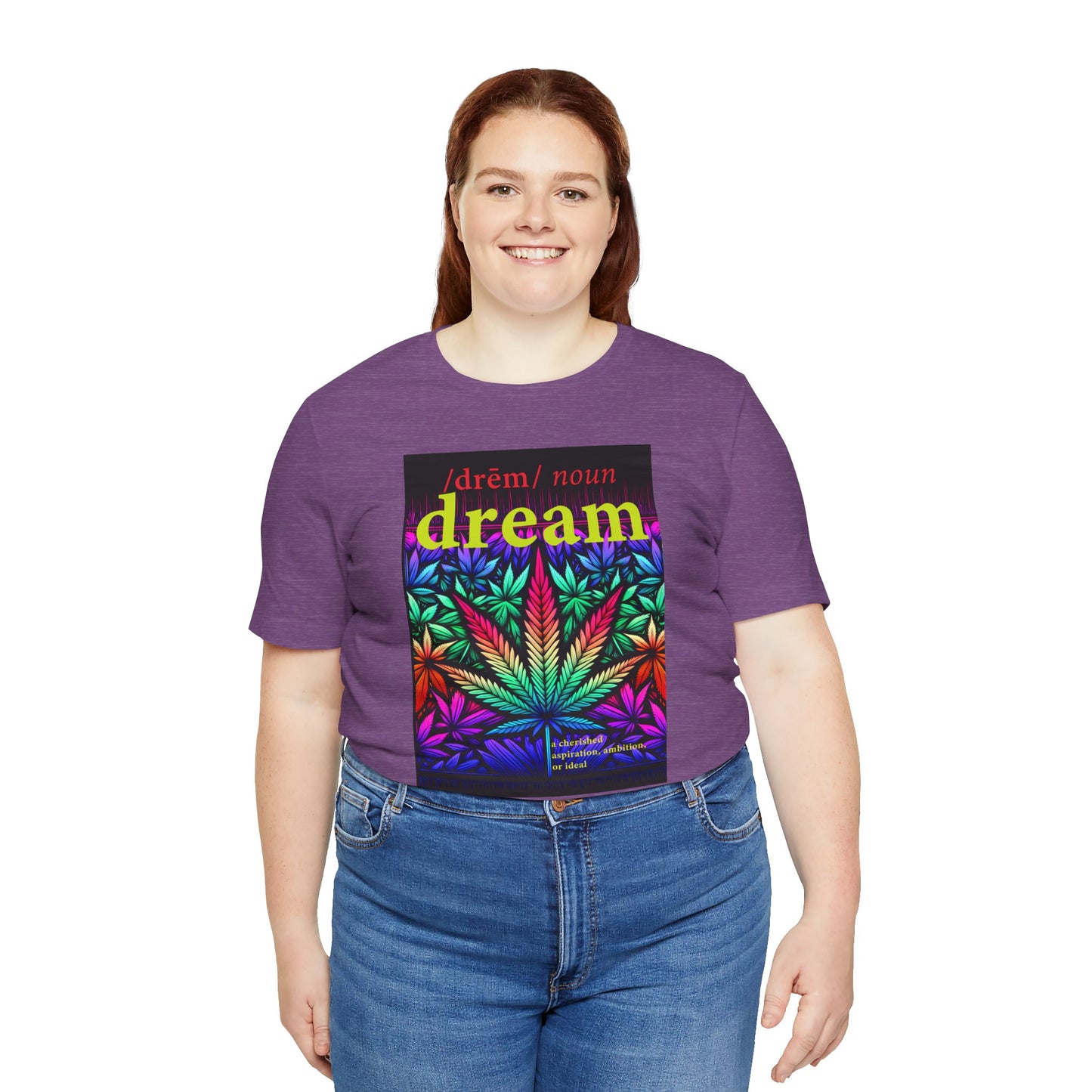 Dream Inspired Unisex Jersey Tee - Vibrant Cannabis Graphic T-Shirt