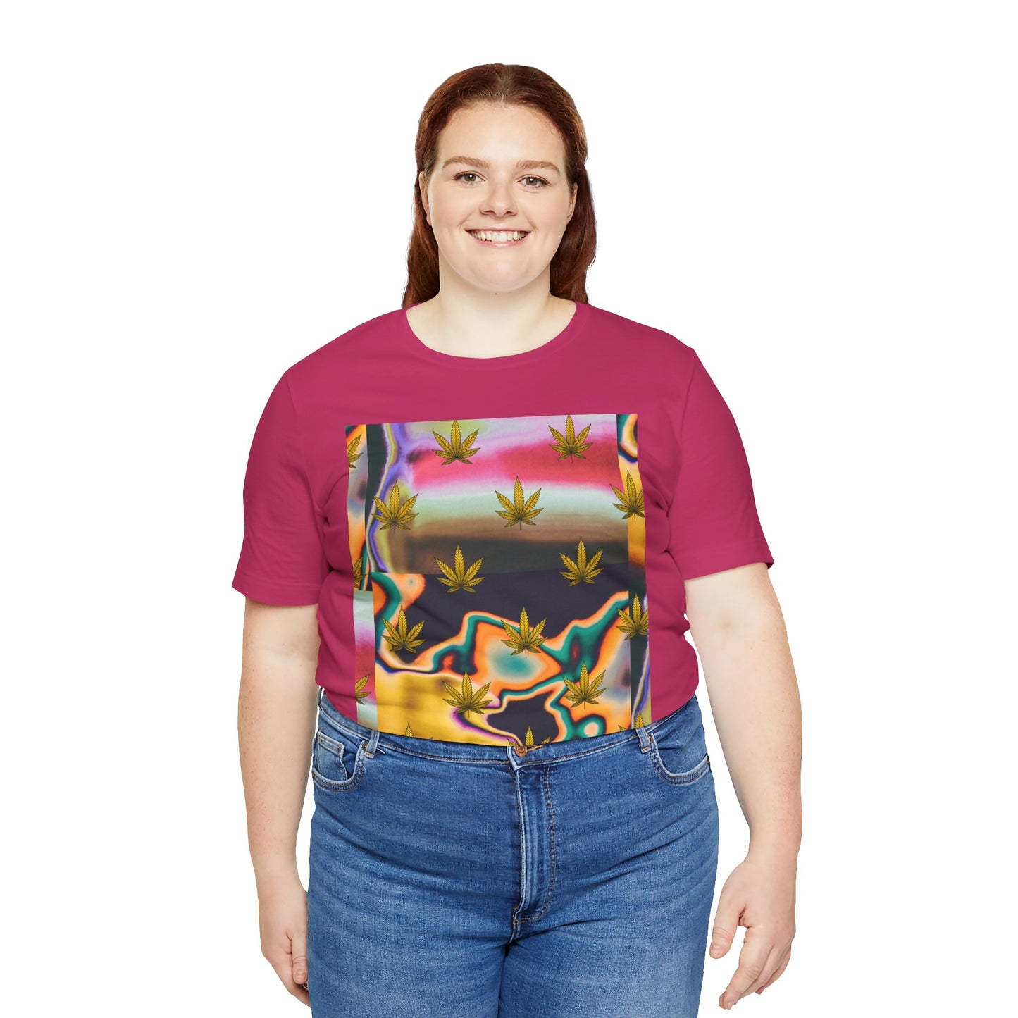 Vibrant Leaf Graphic Tee - Unisex Jersey Short Sleeve T-Shirt