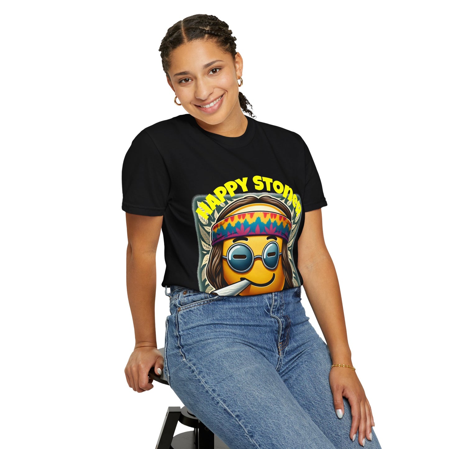 Happy Stoner Unisex Garment-Dyed T-Shirt | Chill Vibe Tee for Budding Enthusiasts