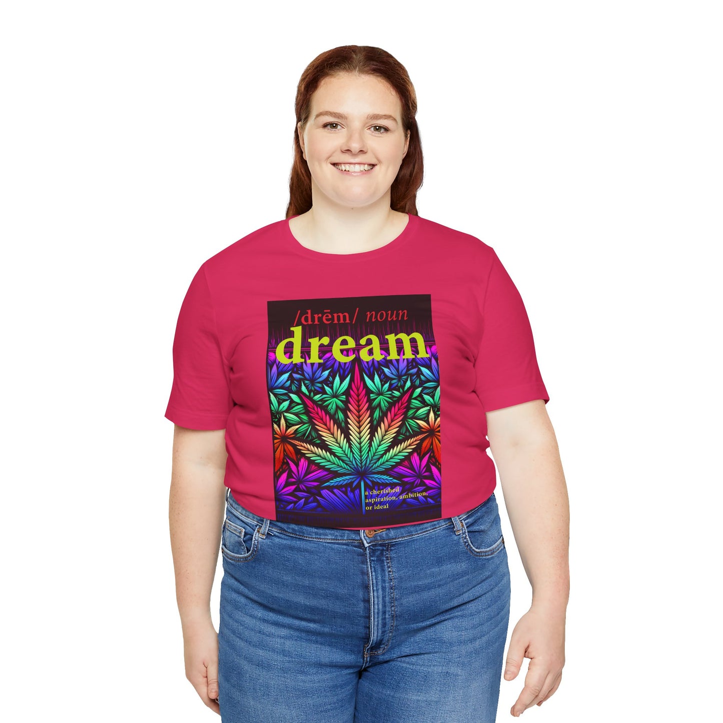 Dream Inspired Unisex Jersey Tee - Vibrant Cannabis Graphic T-Shirt