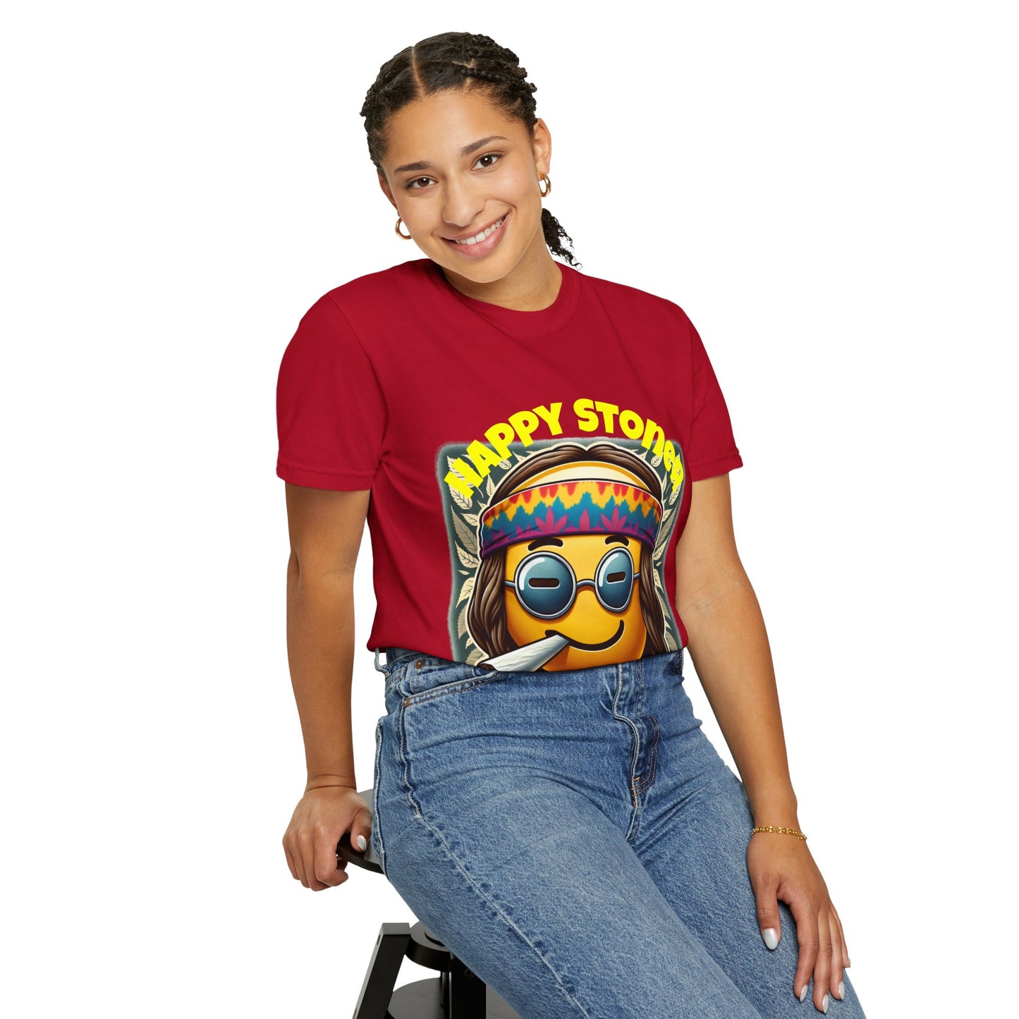 Happy Stoner Unisex Garment-Dyed T-Shirt | Chill Vibe Tee for Budding Enthusiasts