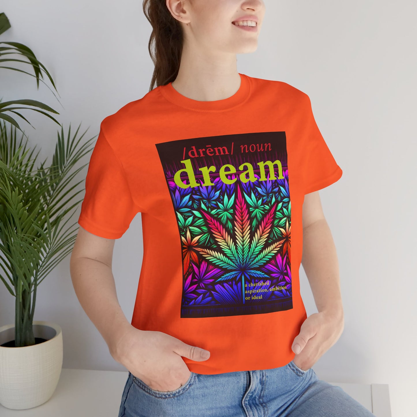 Dream Inspired Unisex Jersey Tee - Vibrant Cannabis Graphic T-Shirt