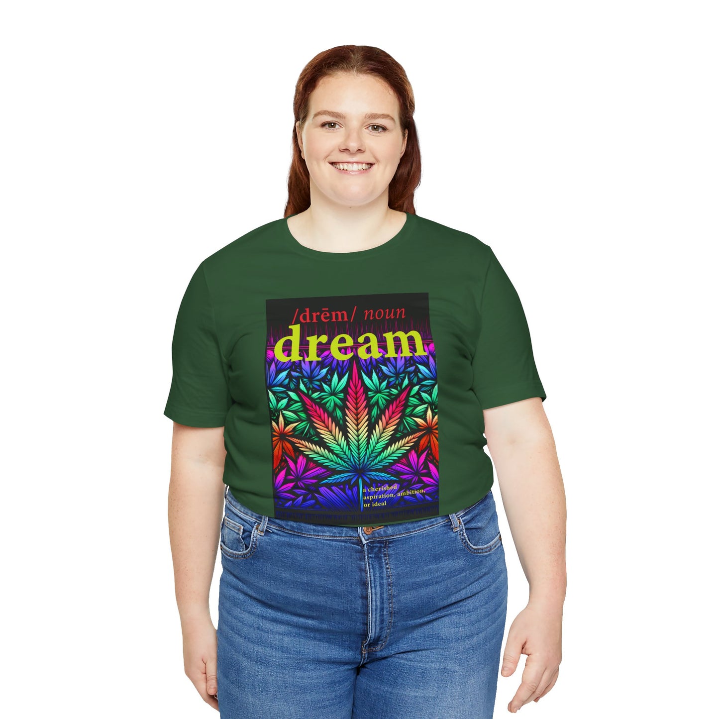 Dream Inspired Unisex Jersey Tee - Vibrant Cannabis Graphic T-Shirt