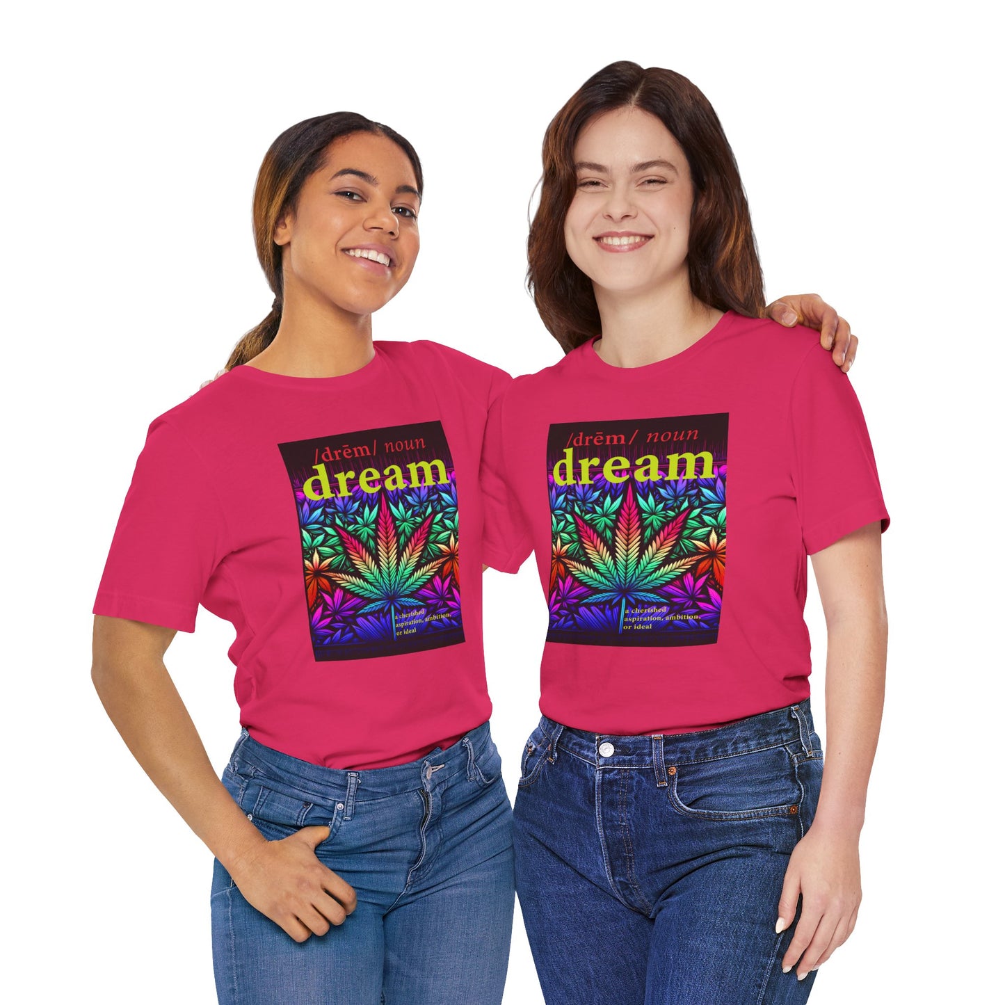 Dream Inspired Unisex Jersey Tee - Vibrant Cannabis Graphic T-Shirt