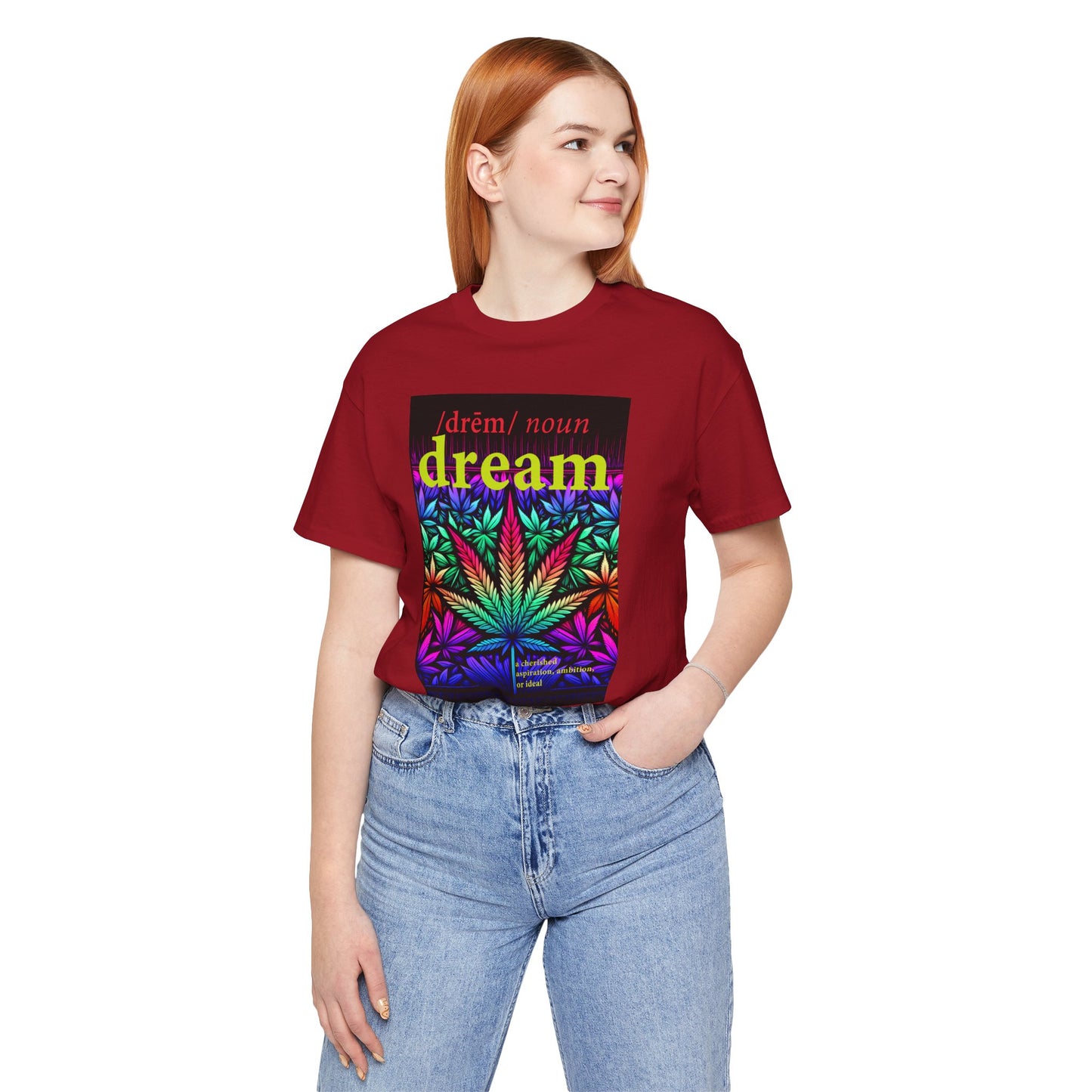 Dream Inspired Unisex Jersey Tee - Vibrant Cannabis Graphic T-Shirt