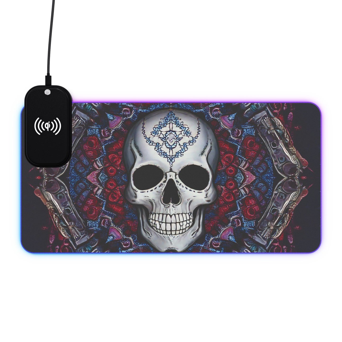 Skull Magic LED Gaming Mouse Pad, Wireless Charging