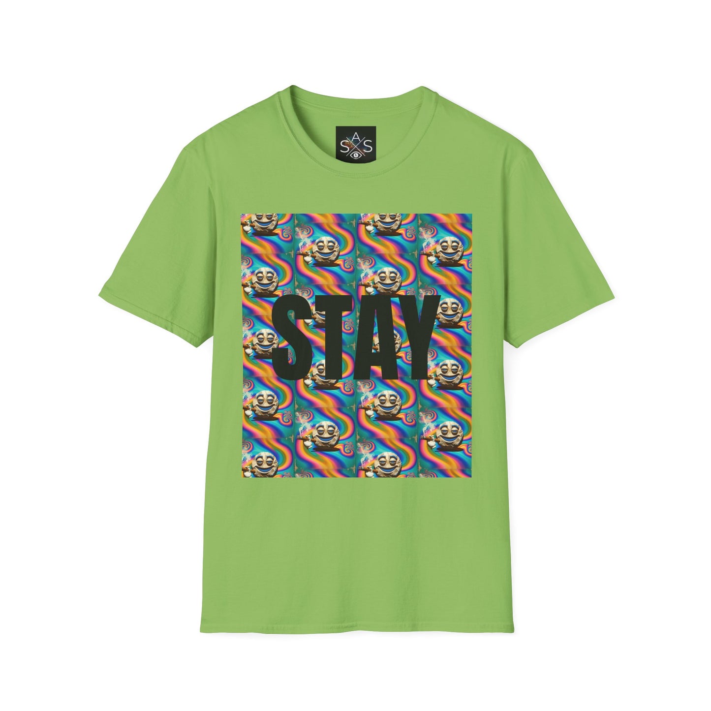 Stay Stoned Unisex Softstyle T-Shirt - Retro Vibe Graphic Tee for Fun Gatherings