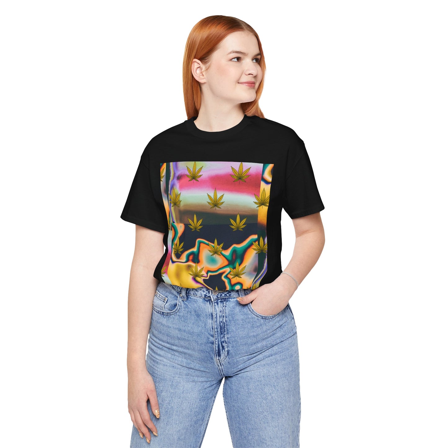 Vibrant Leaf Graphic Tee - Unisex Jersey Short Sleeve T-Shirt