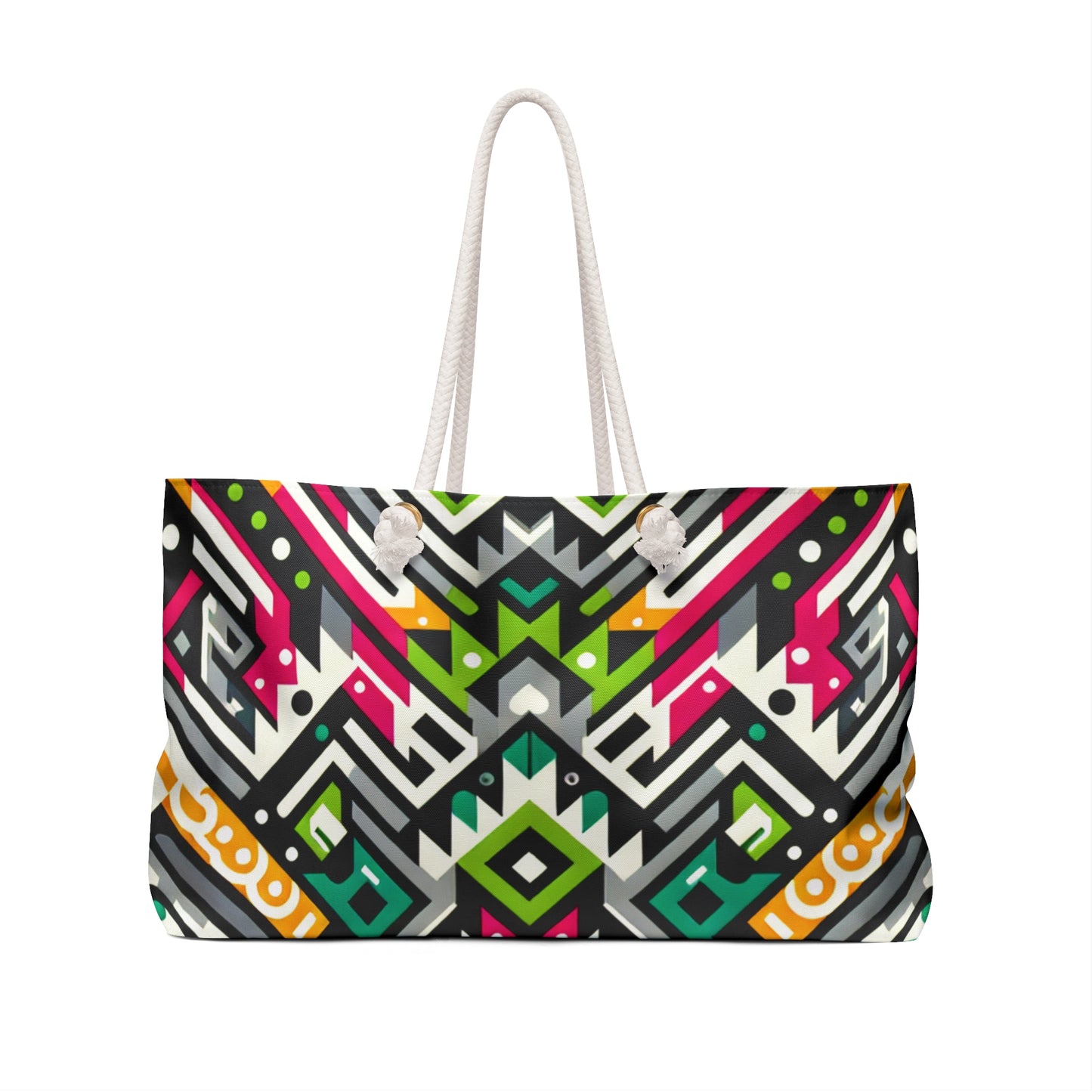 Weekender Bag Tote - Oversized Durable Beach or Town Travel Bag with Rope Handles