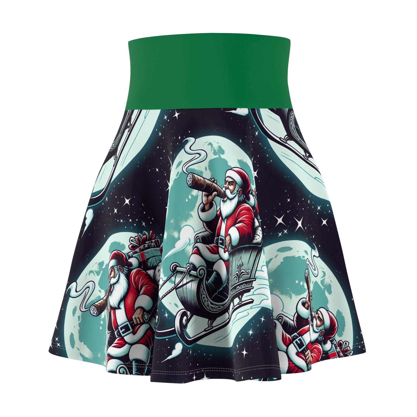 Chill with Santa Women's Skater Skirt (AOP)