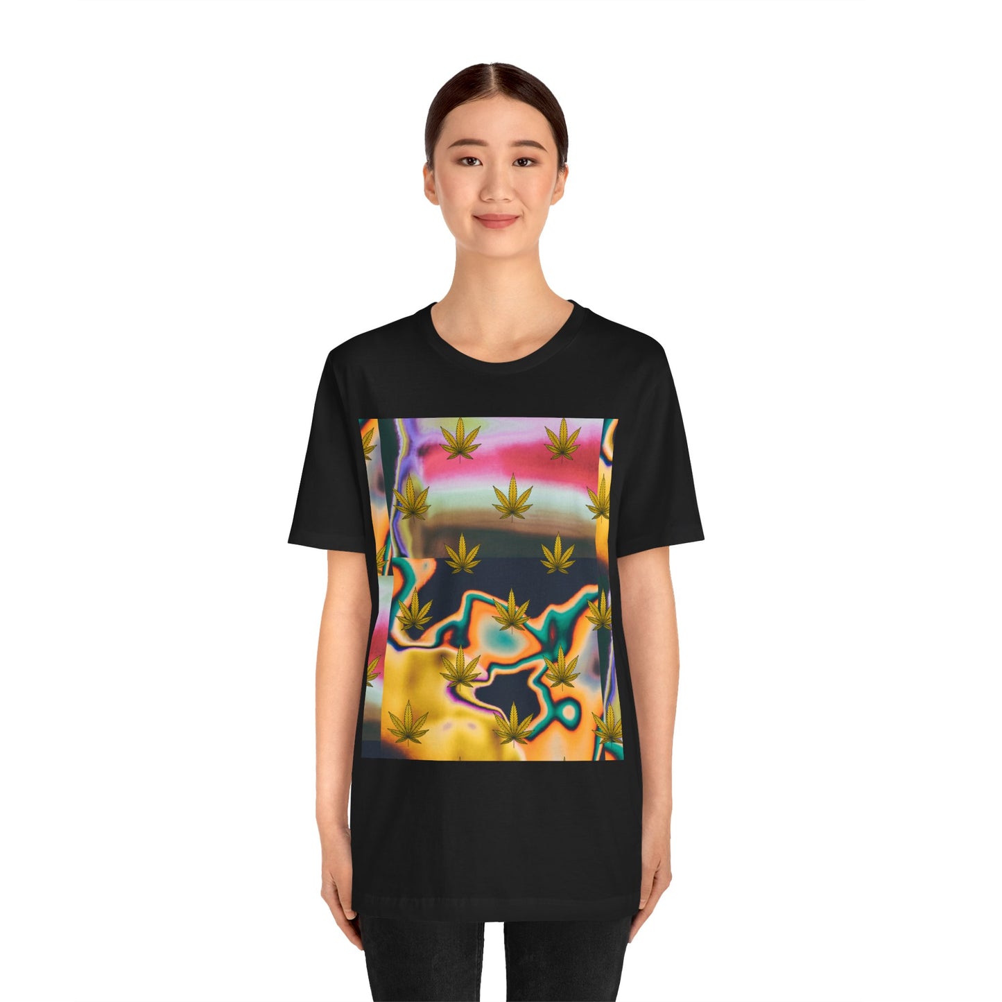 Vibrant Leaf Graphic Tee - Unisex Jersey Short Sleeve T-Shirt