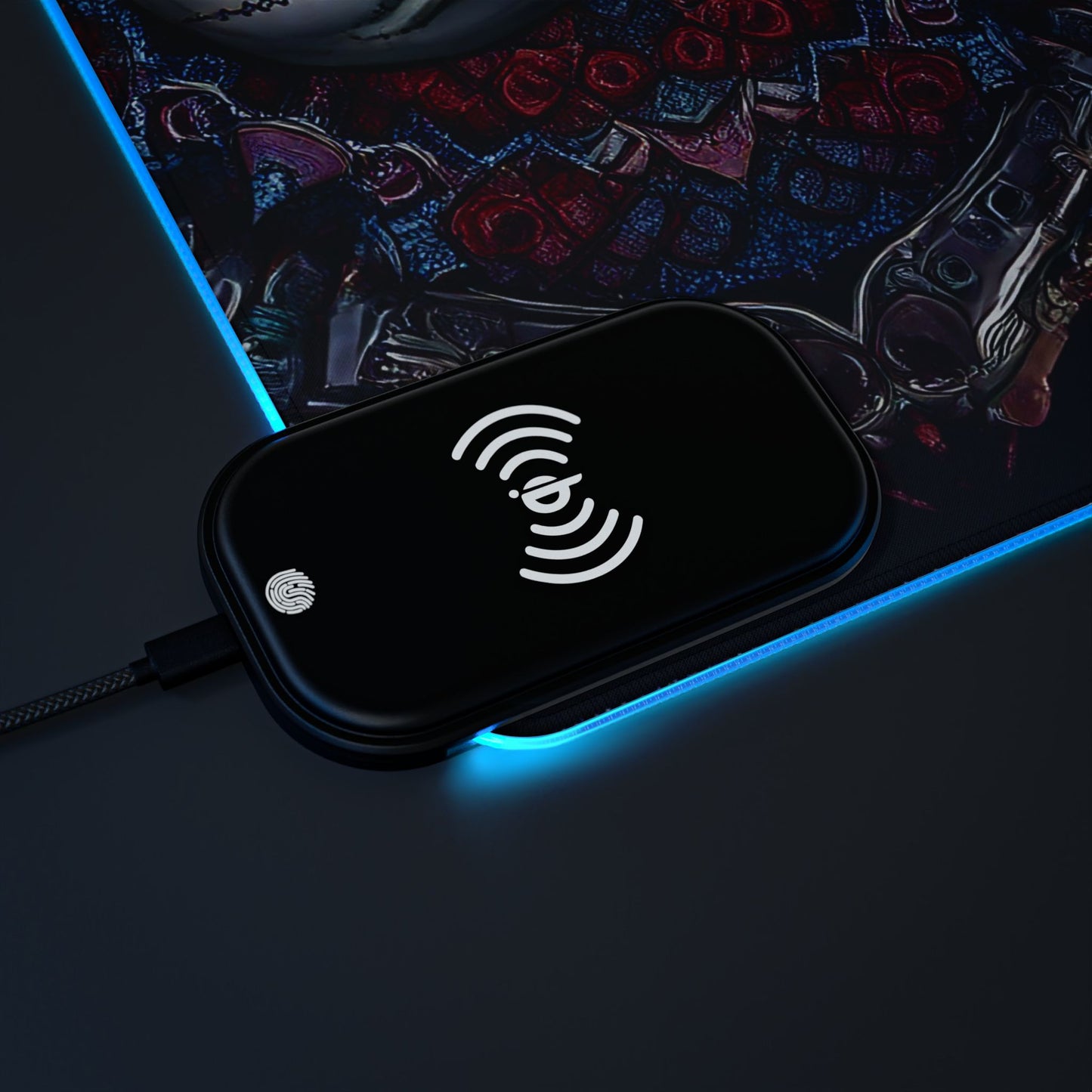 Skull Magic LED Gaming Mouse Pad, Wireless Charging