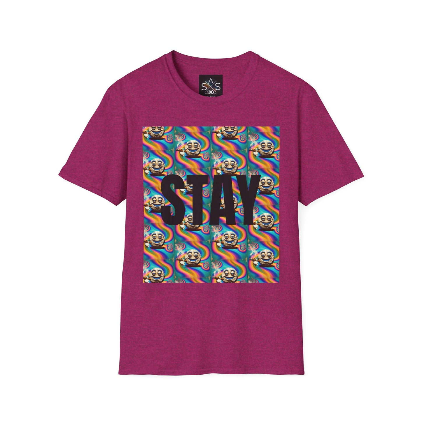 Stay Stoned Unisex Softstyle T-Shirt - Retro Vibe Graphic Tee for Fun Gatherings