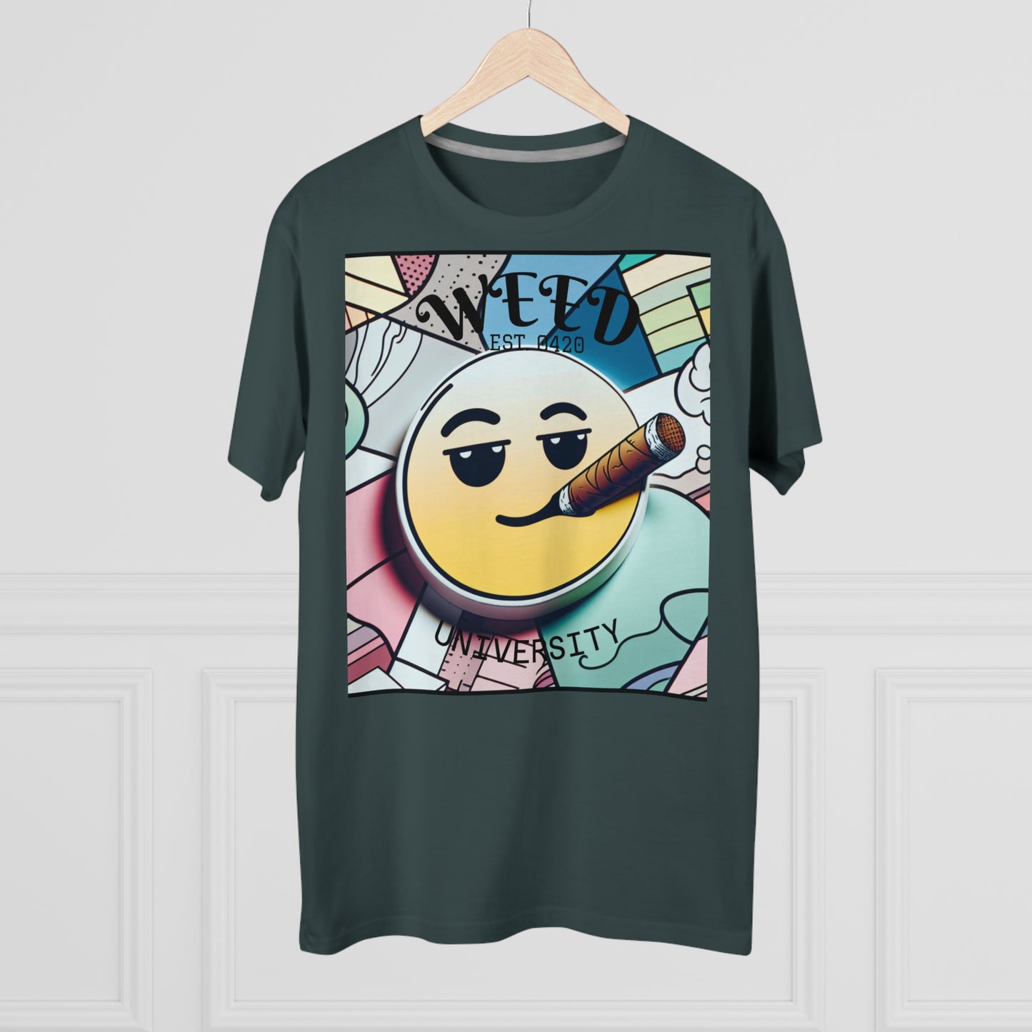 Cozy Weed University Tee - Modern Fit Cannabis T-Shirt for Fun Lovers