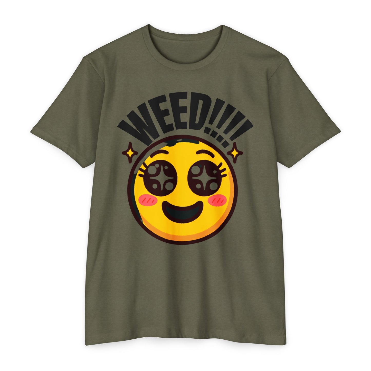Fun Weed Smiley Face T-Shirt for Cannabis Lovers