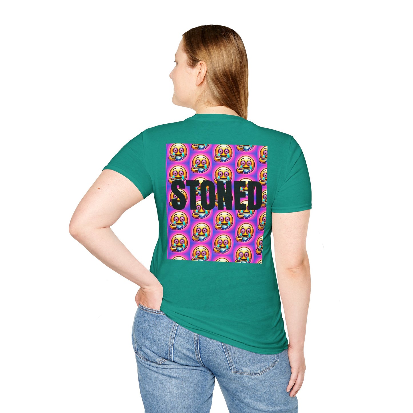 Stay Stoned Unisex Softstyle T-Shirt - Retro Vibe Graphic Tee for Fun Gatherings