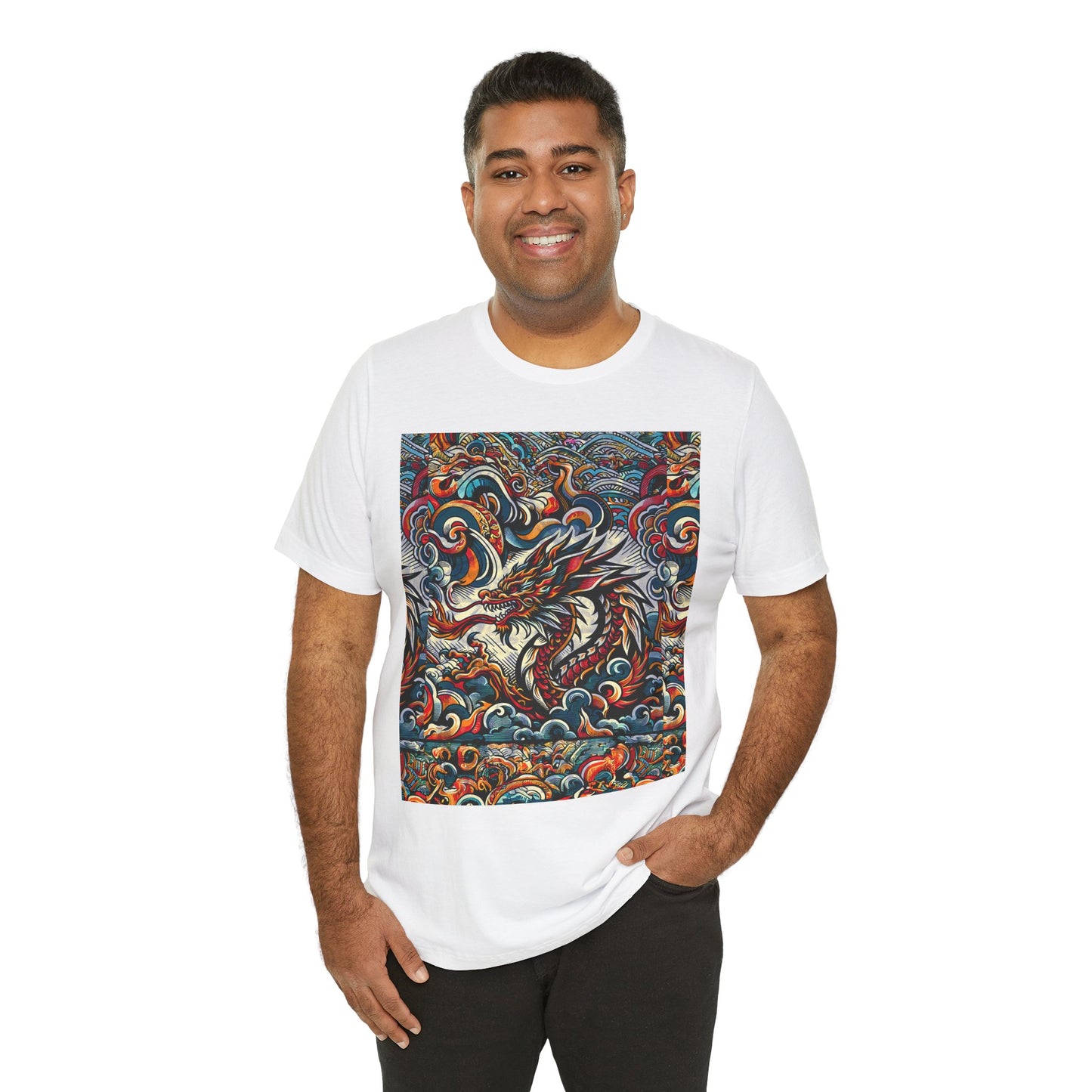 Vibrant Dragon Graphic Tee - Unisex Jersey Short Sleeve Shirt