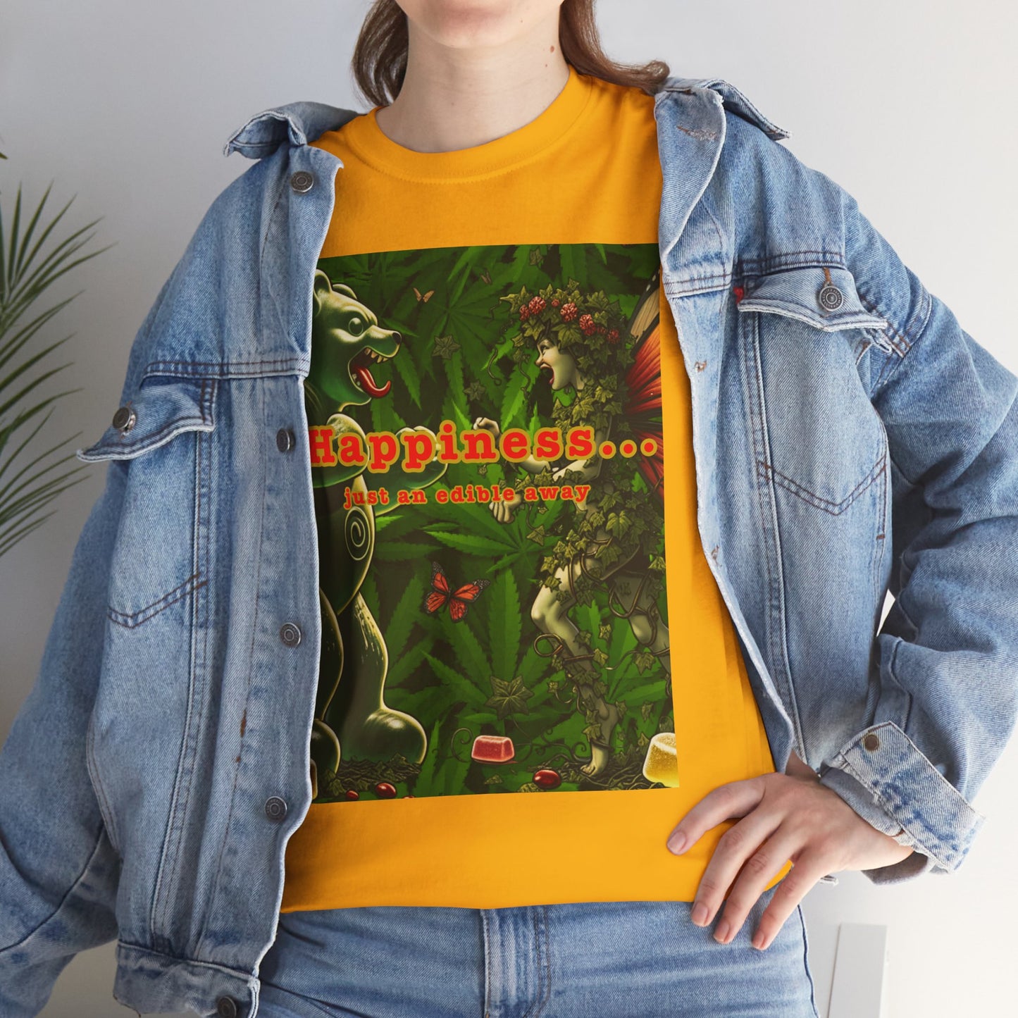 Happiness Jungle Unisex Heavy Cotton Tee, Graphic T-Shirt, Nature Lover Gift, Summer Wardrobe Essential, Unisex Casual Wear