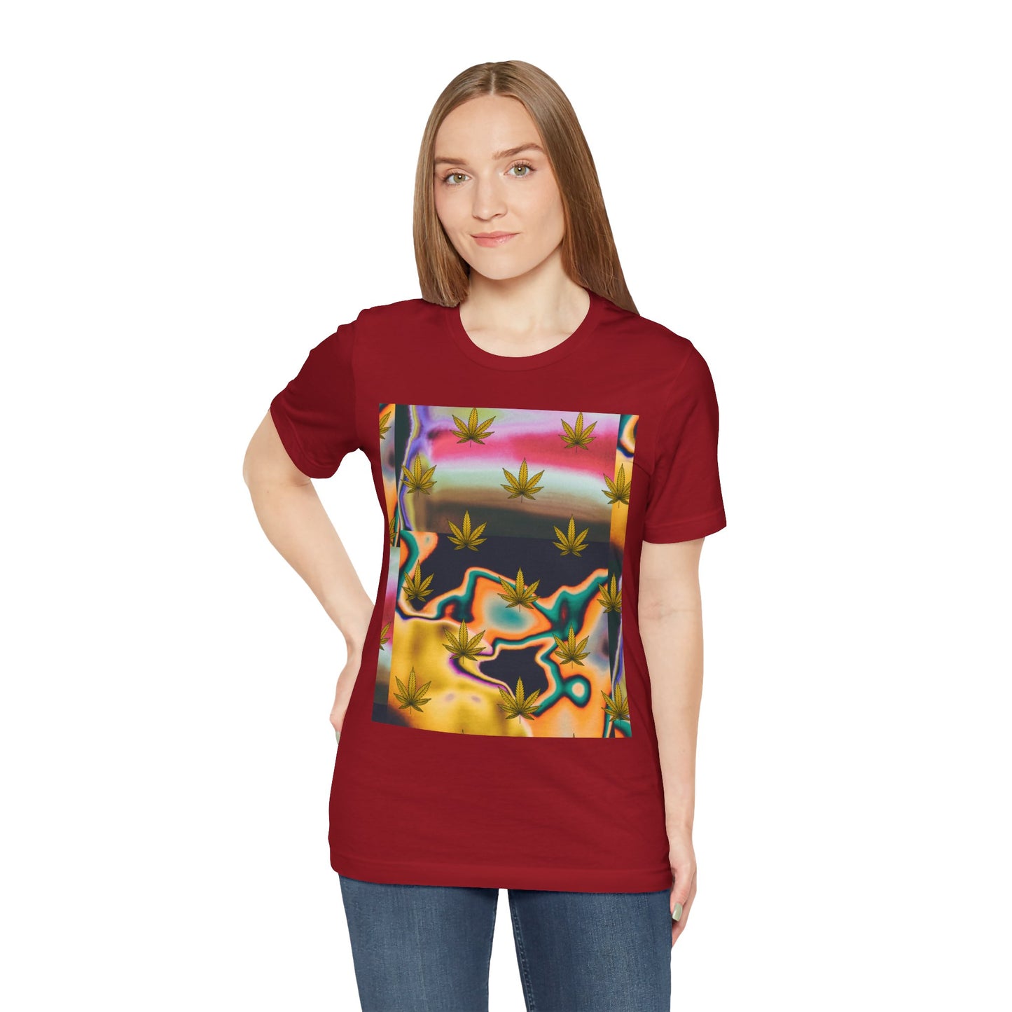 Vibrant Leaf Graphic Tee - Unisex Jersey Short Sleeve T-Shirt