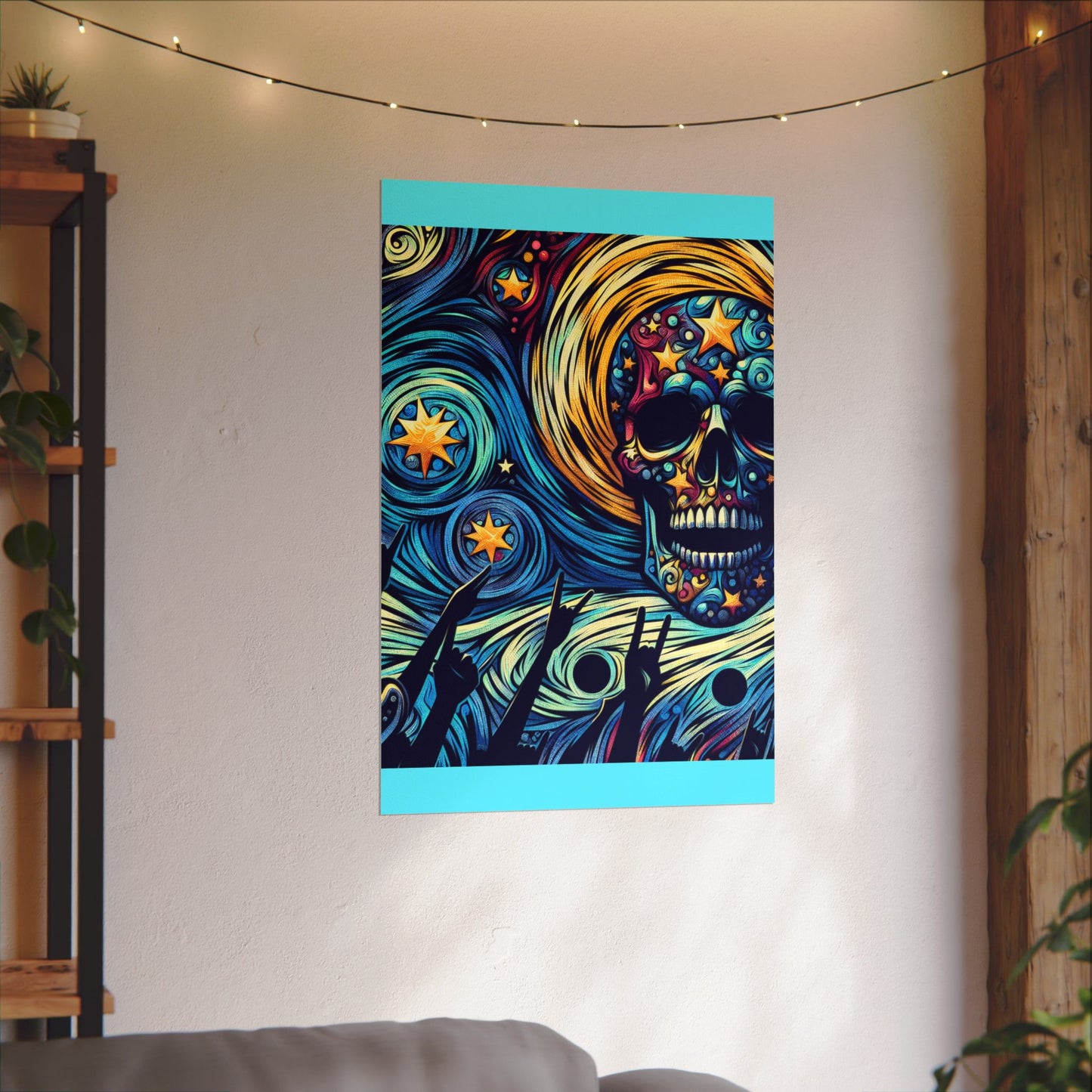 Midnight Rock N Roll Textured Watercolor Matte Posters