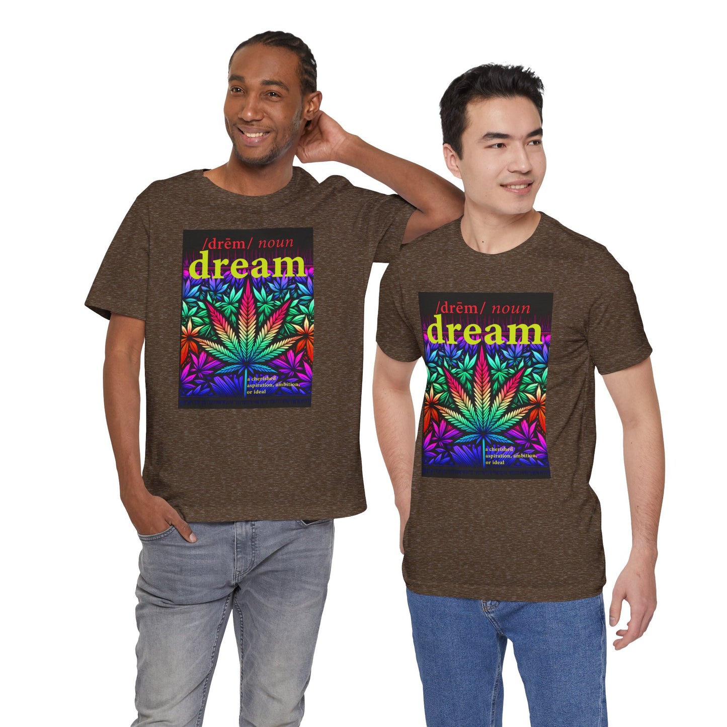 Dream Inspired Unisex Jersey Tee - Vibrant Cannabis Graphic T-Shirt
