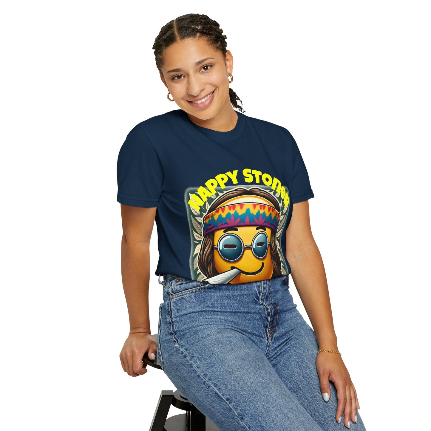 Happy Stoner Unisex Garment-Dyed T-Shirt | Chill Vibe Tee for Budding Enthusiasts
