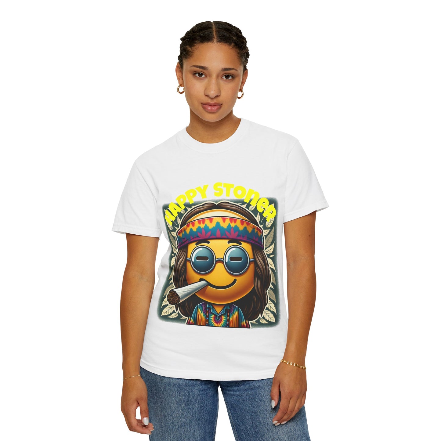 Happy Stoner Unisex Garment-Dyed T-Shirt | Chill Vibe Tee for Budding Enthusiasts