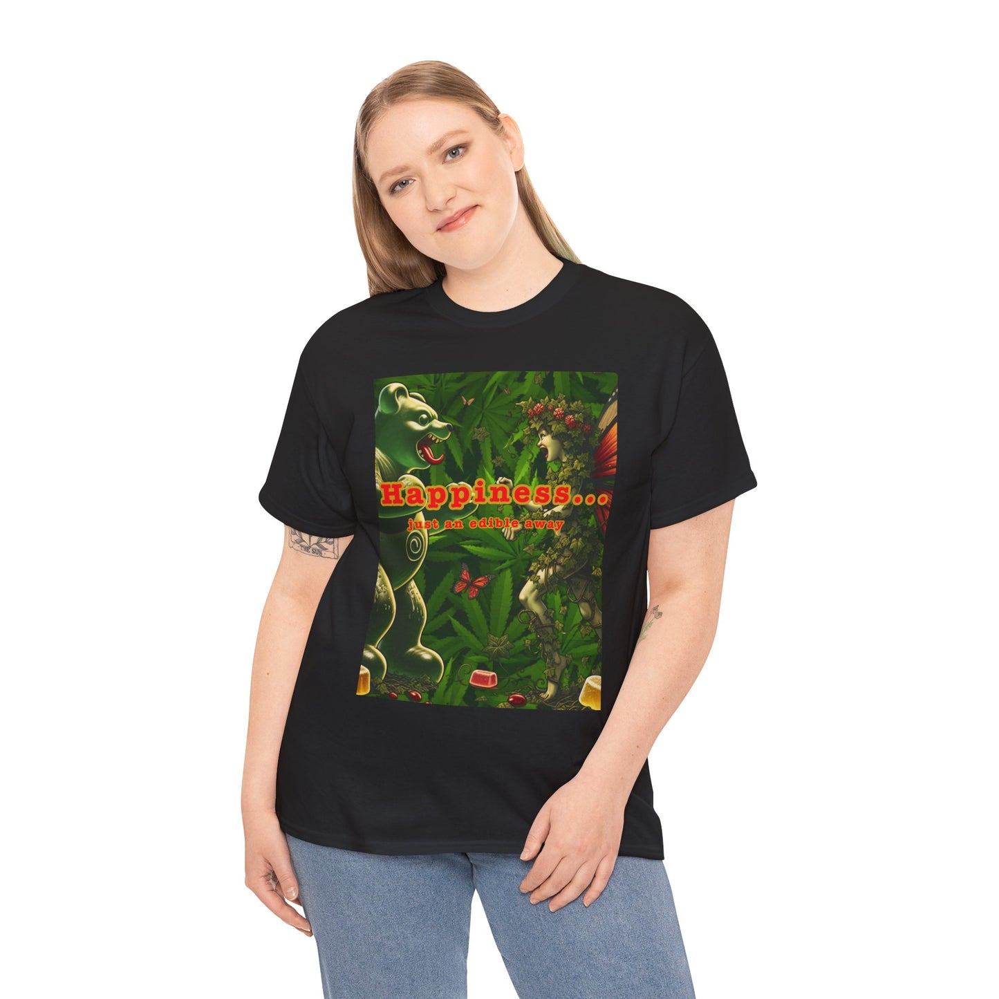 Happiness Jungle Unisex Heavy Cotton Tee, Graphic T-Shirt, Nature Lover Gift, Summer Wardrobe Essential, Unisex Casual Wear