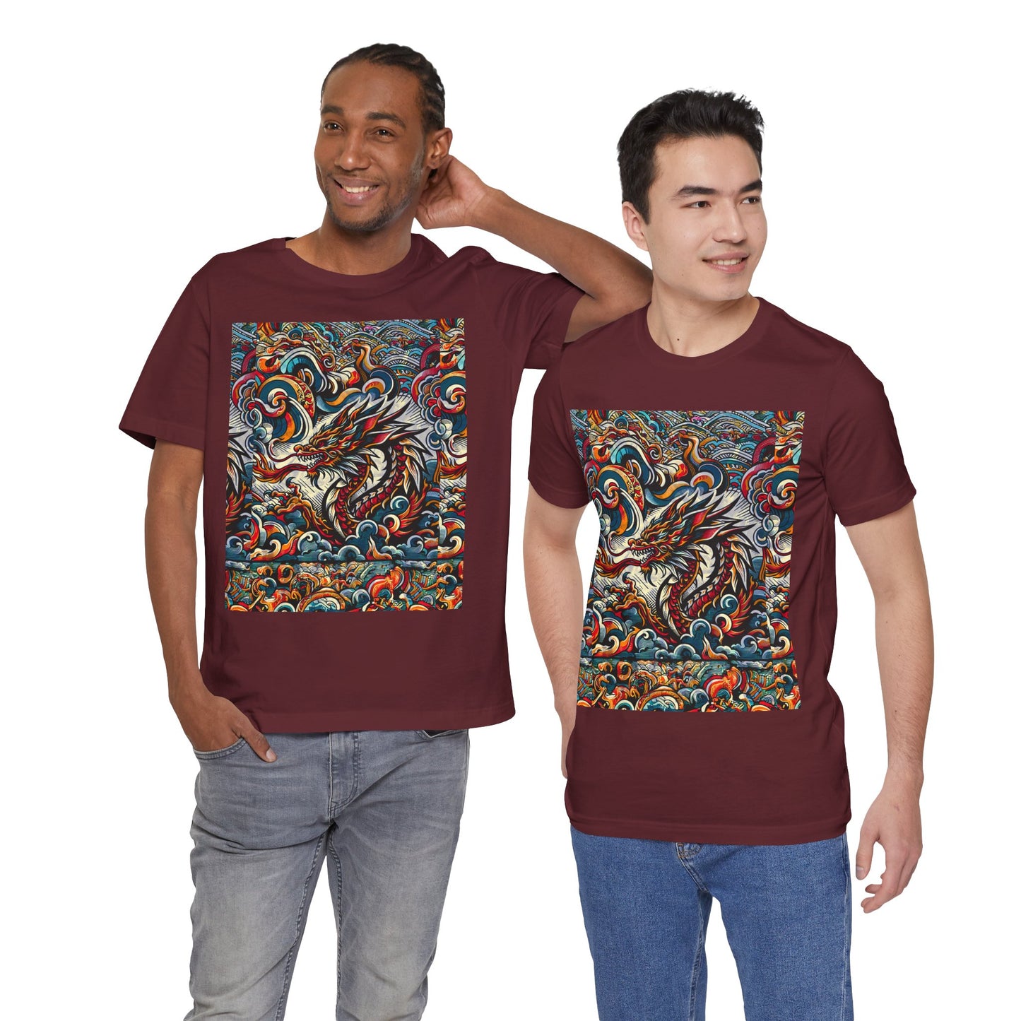 Vibrant Dragon Graphic Tee - Unisex Jersey Short Sleeve Shirt