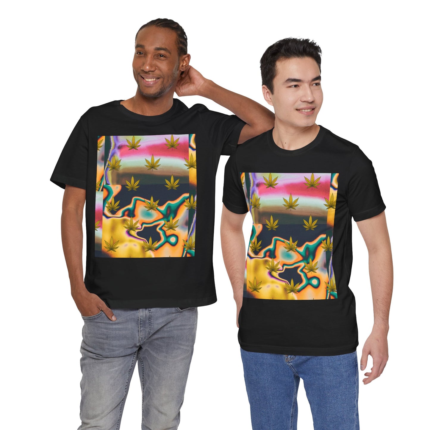 Vibrant Leaf Graphic Tee - Unisex Jersey Short Sleeve T-Shirt