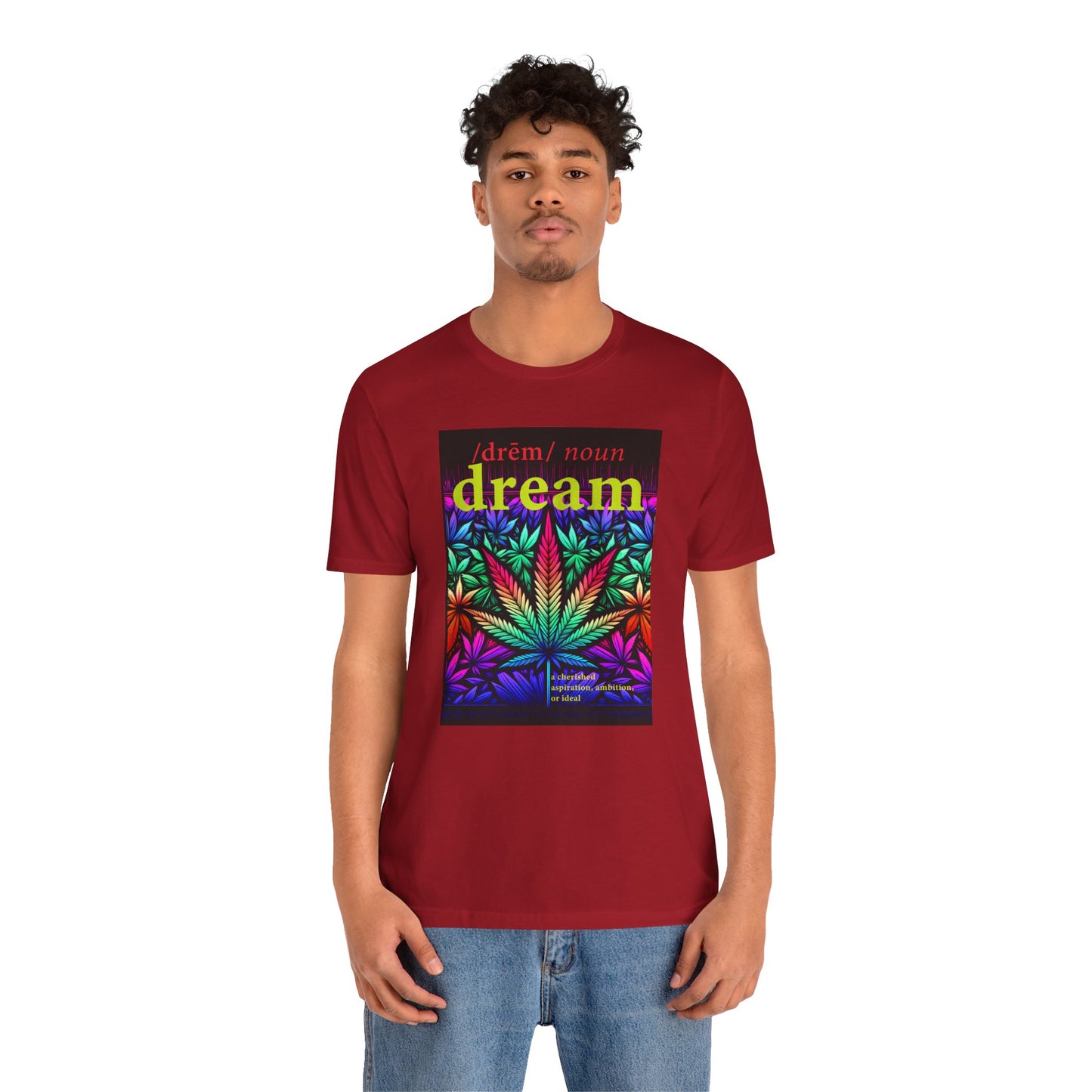 Dream Inspired Unisex Jersey Tee - Vibrant Cannabis Graphic T-Shirt